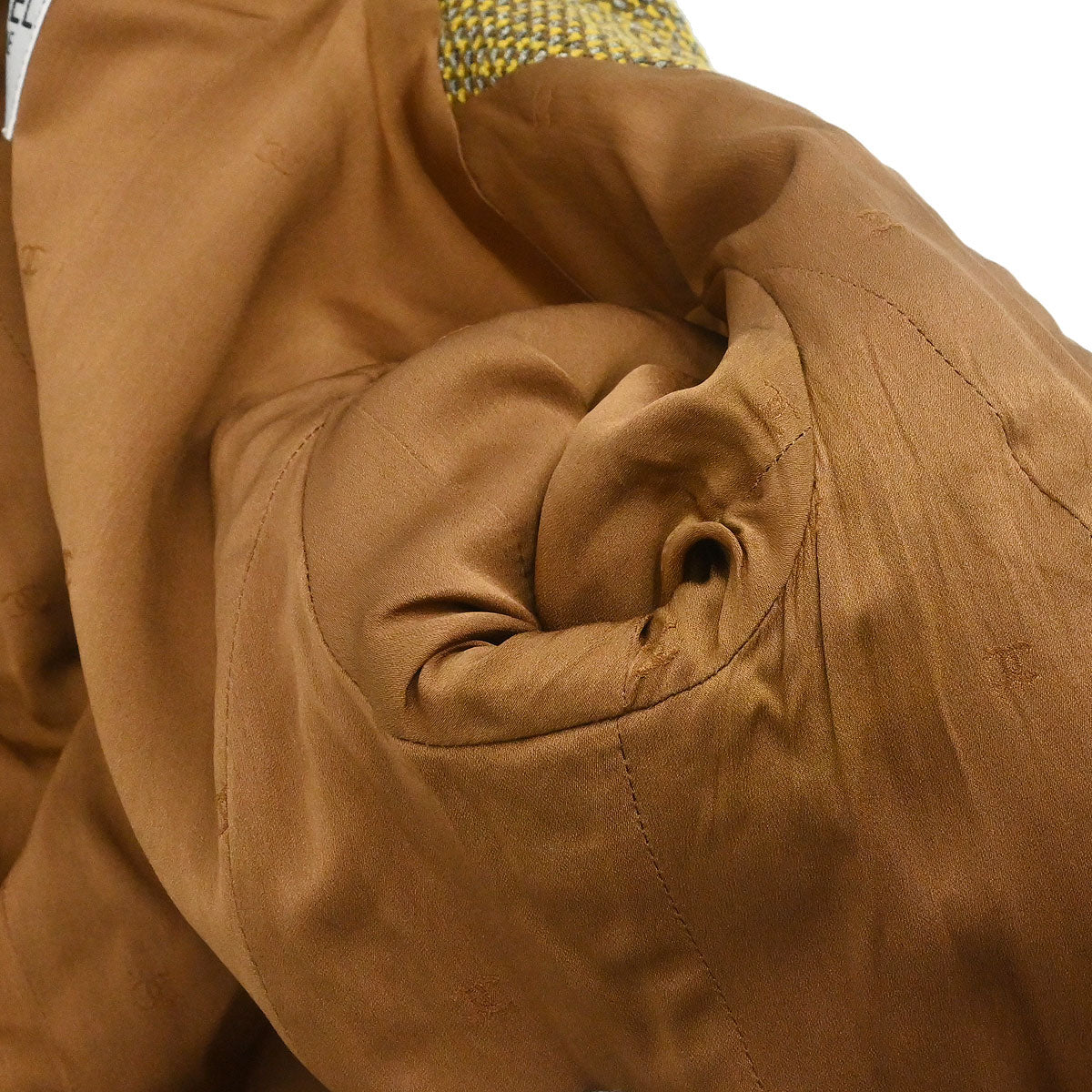 Chanel 1996 Setup Suit Jacket Skirt Tweed Brown #36 - Image 7