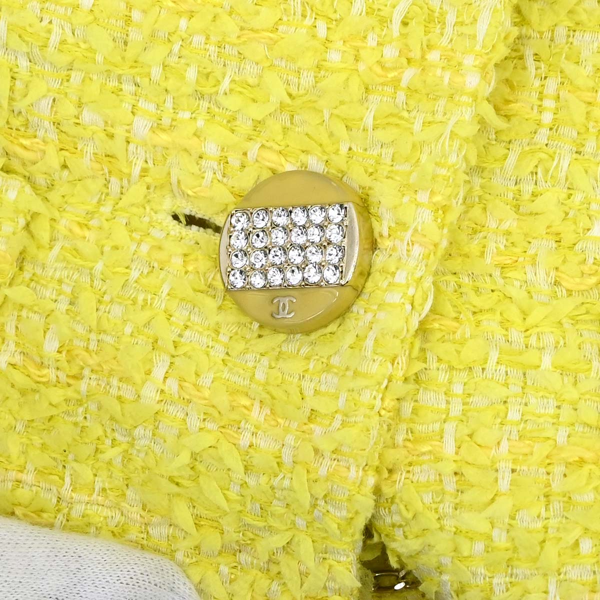 Chanel 2011-2012 Single Breasted Jacket Tweed Yellow #36 - Image 3