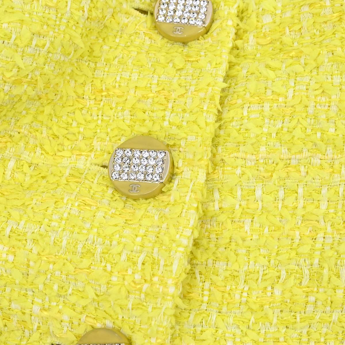 Chanel 2011-2012 Single Breasted Jacket Tweed Yellow #36 - Image 4