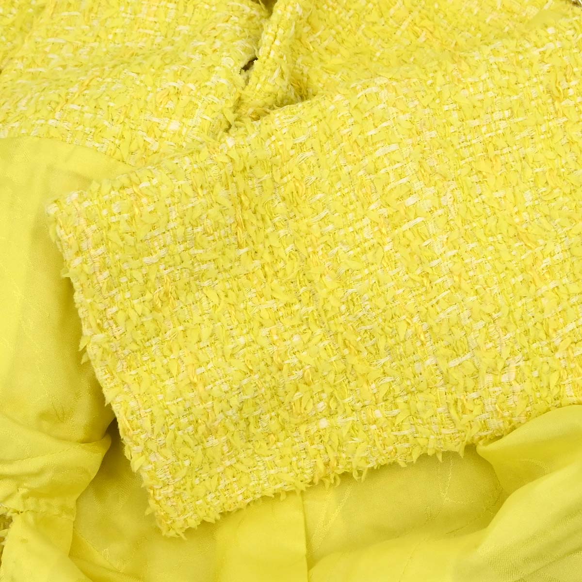 Chanel 2011-2012 Single Breasted Jacket Tweed Yellow #36 - Image 6