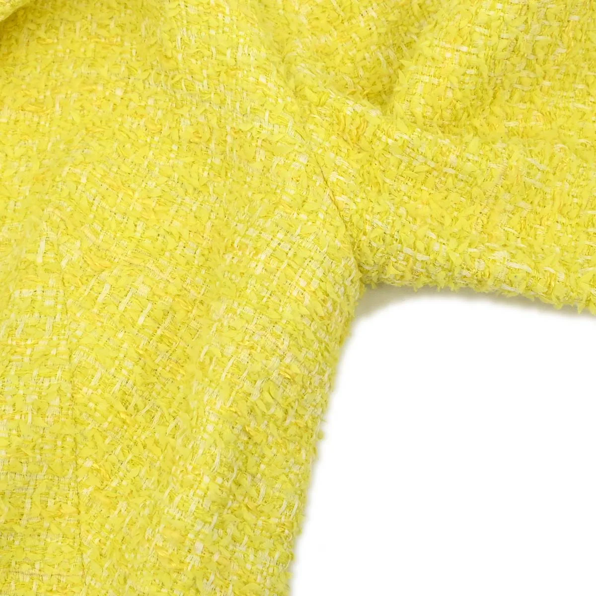 Chanel 2011-2012 Single Breasted Jacket Tweed Yellow #36 - Image 8