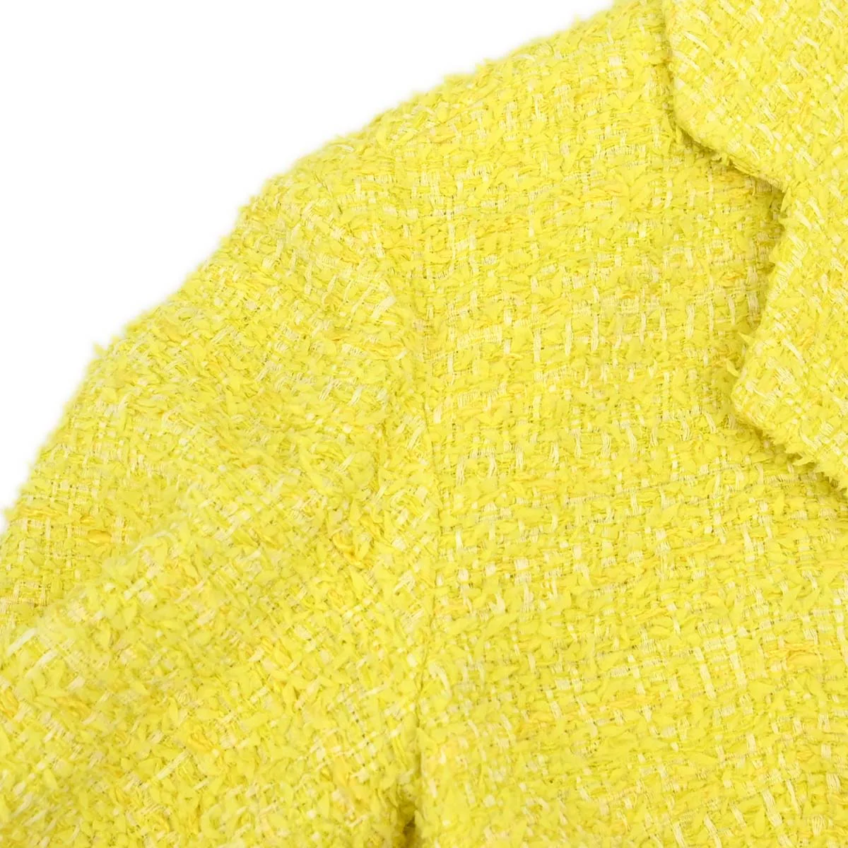 Chanel 2011-2012 Single Breasted Jacket Tweed Yellow #36 - Image 9