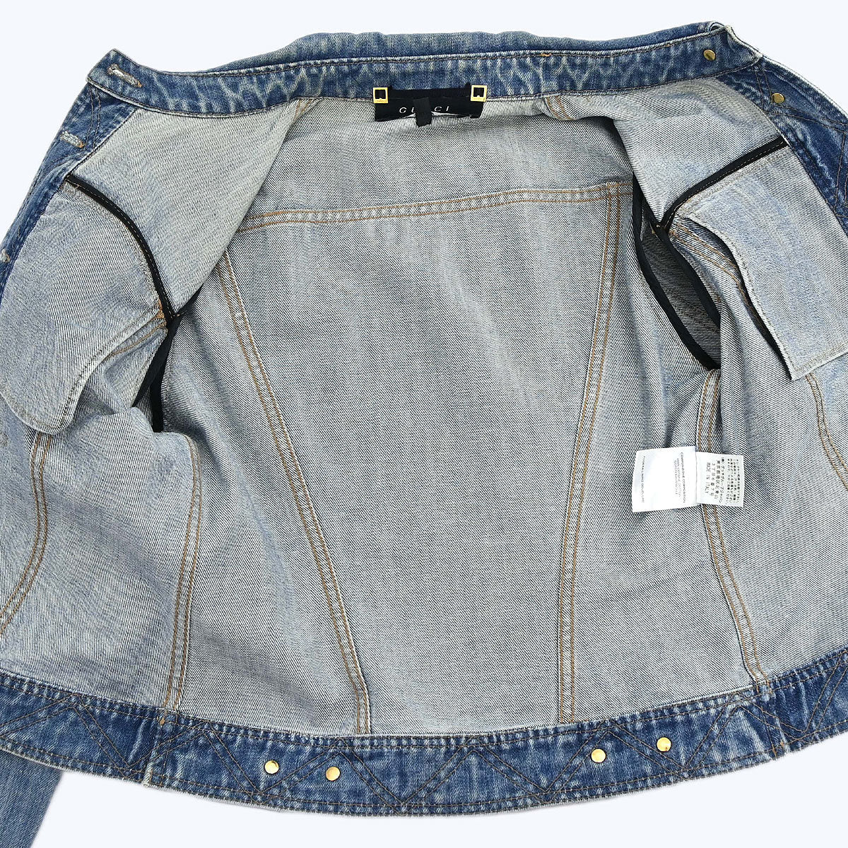 Gucci 2004 Single Breasted Jacket Denim Blue #38 - Image 10