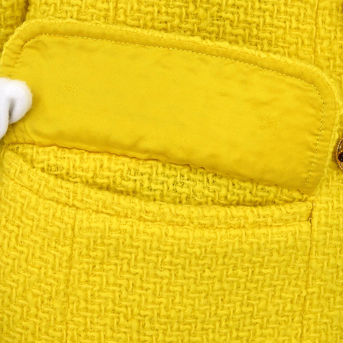Chanel 1996 Double Breasted Jacket Yellow #38 - Image 11