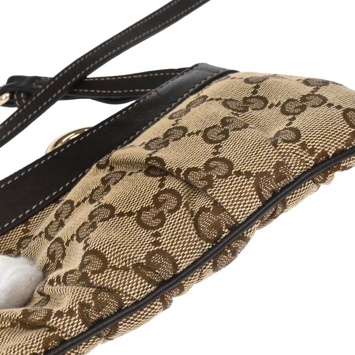 Gucci Beige Canvas GG Shoulder Bag - Image 9