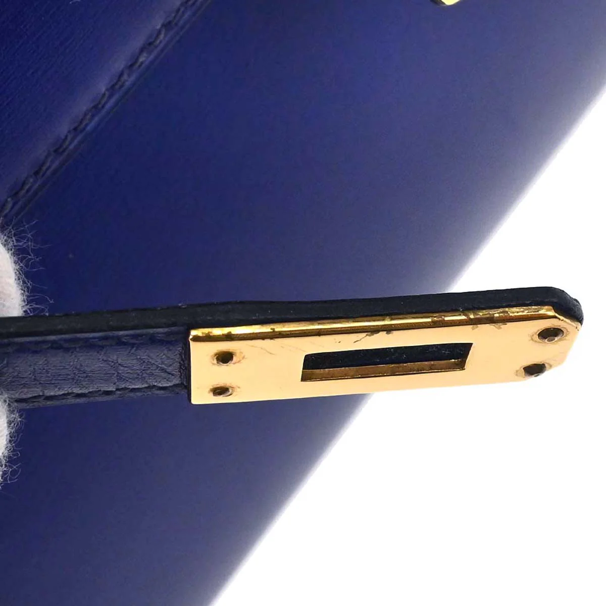 Hermes Blue Saphir Box Calf Mini Kelly 20 Sellier Handbag - Image 14