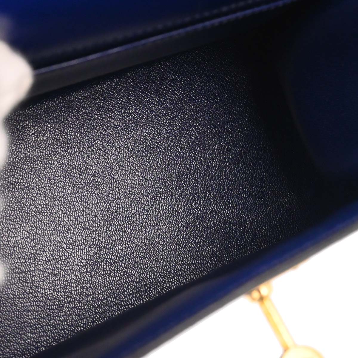 Hermes Blue Saphir Box Calf Mini Kelly 20 Sellier Handbag - Image 17