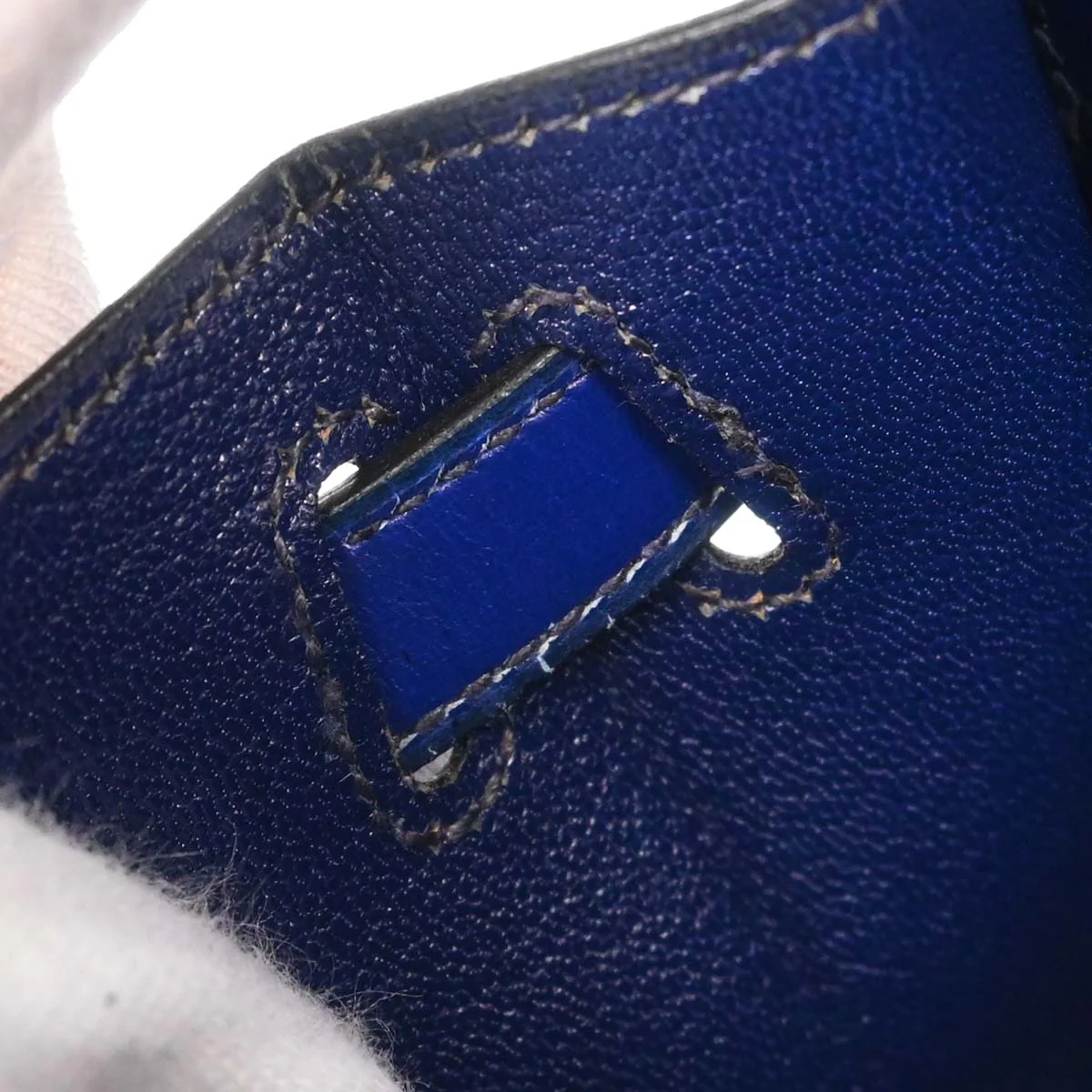 Hermes Blue Saphir Box Calf Mini Kelly 20 Sellier Handbag - Image 18