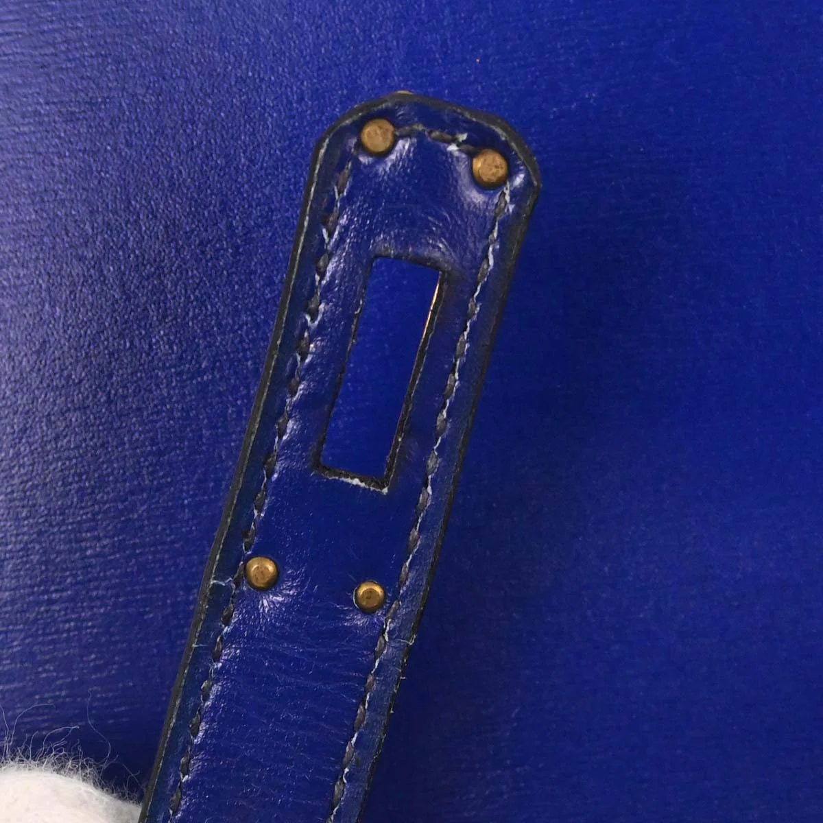 Hermes Blue Saphir Box Calf Mini Kelly 20 Sellier Handbag - Image 20