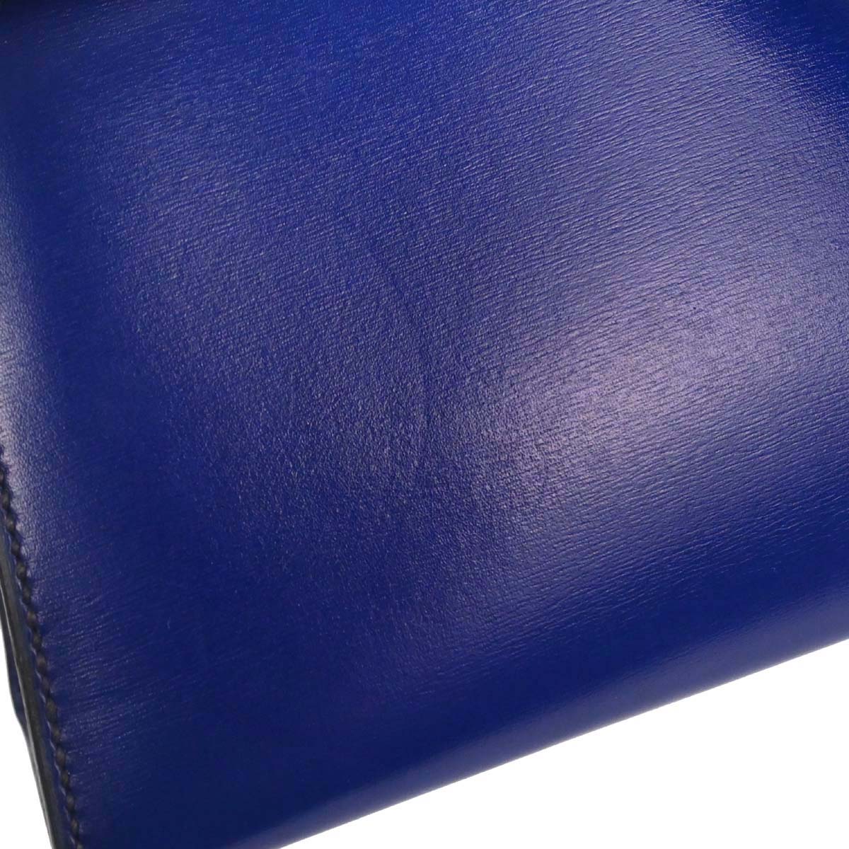 Hermes Blue Saphir Box Calf Mini Kelly 20 Sellier Handbag - Image 3
