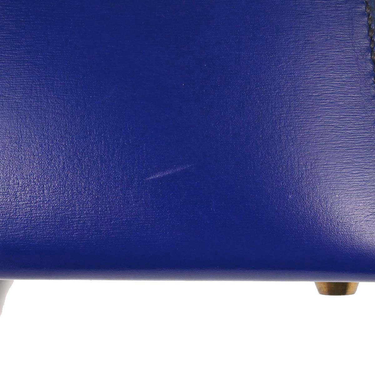 Hermes Blue Saphir Box Calf Mini Kelly 20 Sellier Handbag - Image 5