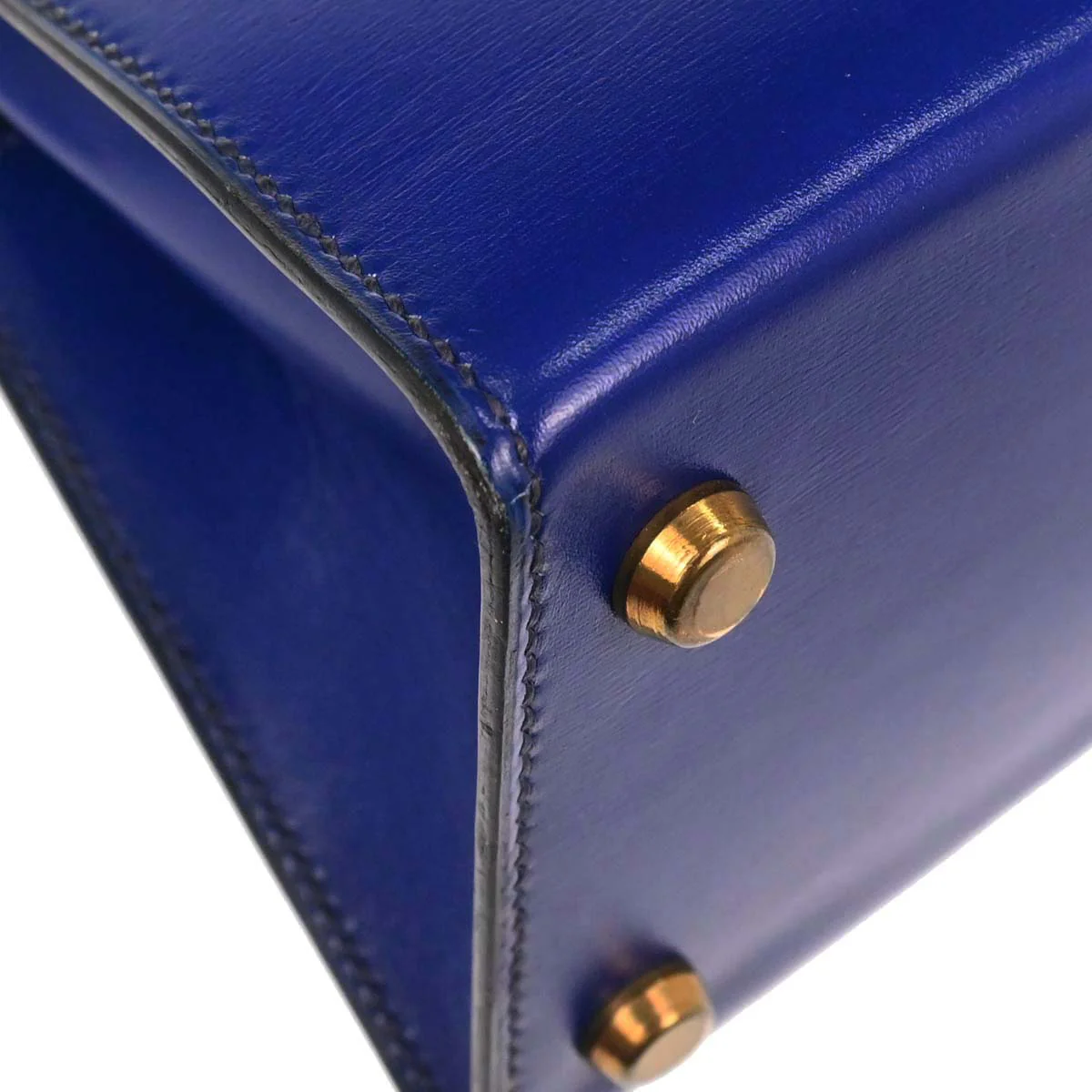 Hermes Blue Saphir Box Calf Mini Kelly 20 Sellier Handbag - Image 7