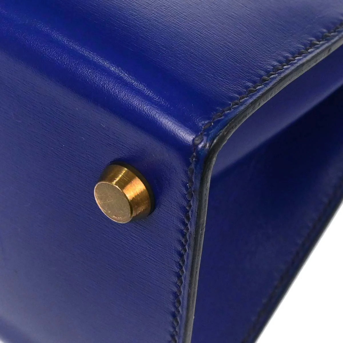 Hermes Blue Saphir Box Calf Mini Kelly 20 Sellier Handbag - Image 9