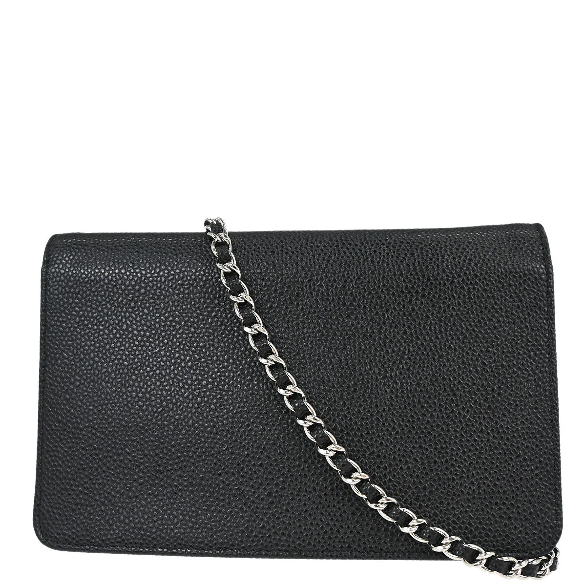 Chanel Black Caviar Skin Timeless WOC Wallet on Chain Bag - Image 2
