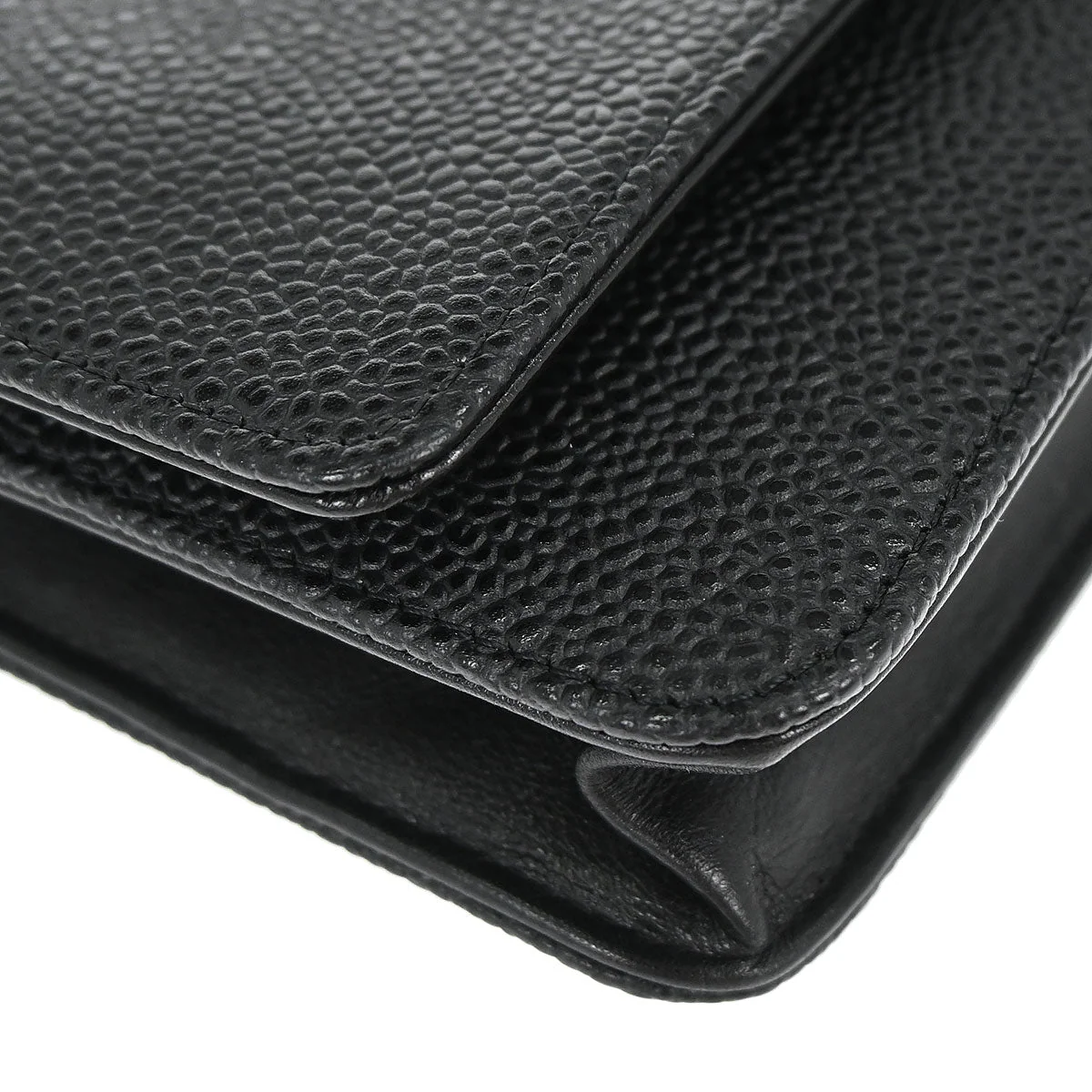 Chanel Black Caviar Skin Timeless WOC Wallet on Chain Bag - Image 5