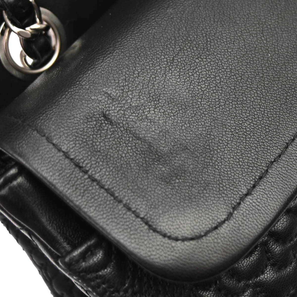 Chanel Black Camellia Embossed Lambskin Medium Classic Double Flap Bag - Image 17
