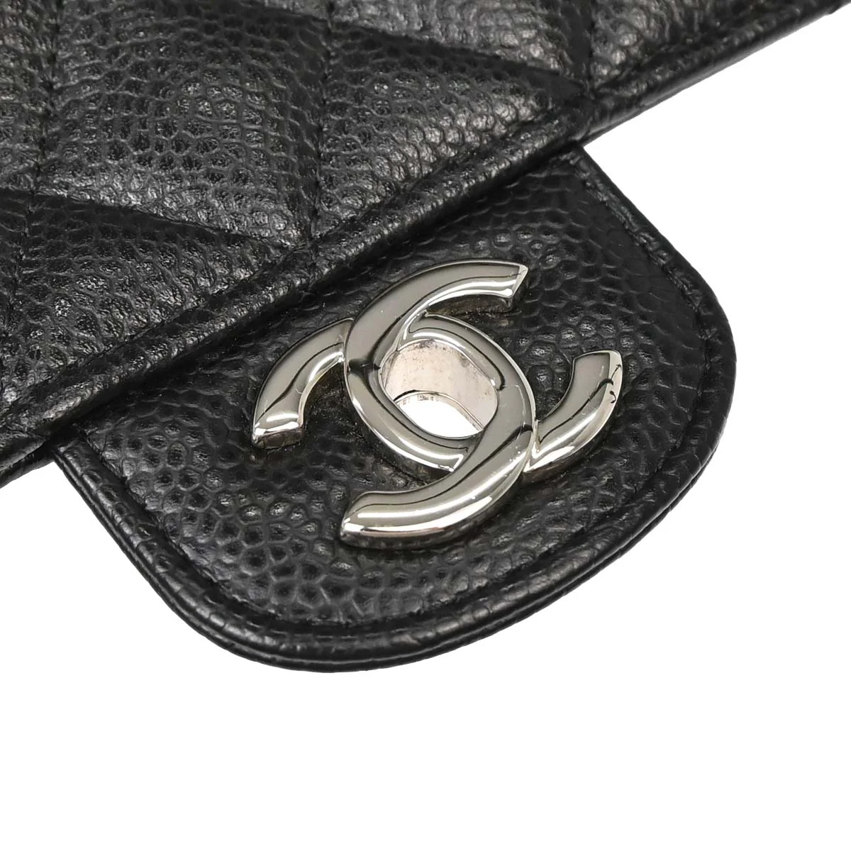 Chanel 2019 Black Caviar Small Classic Double Flap Shoulder Bag - Image 11