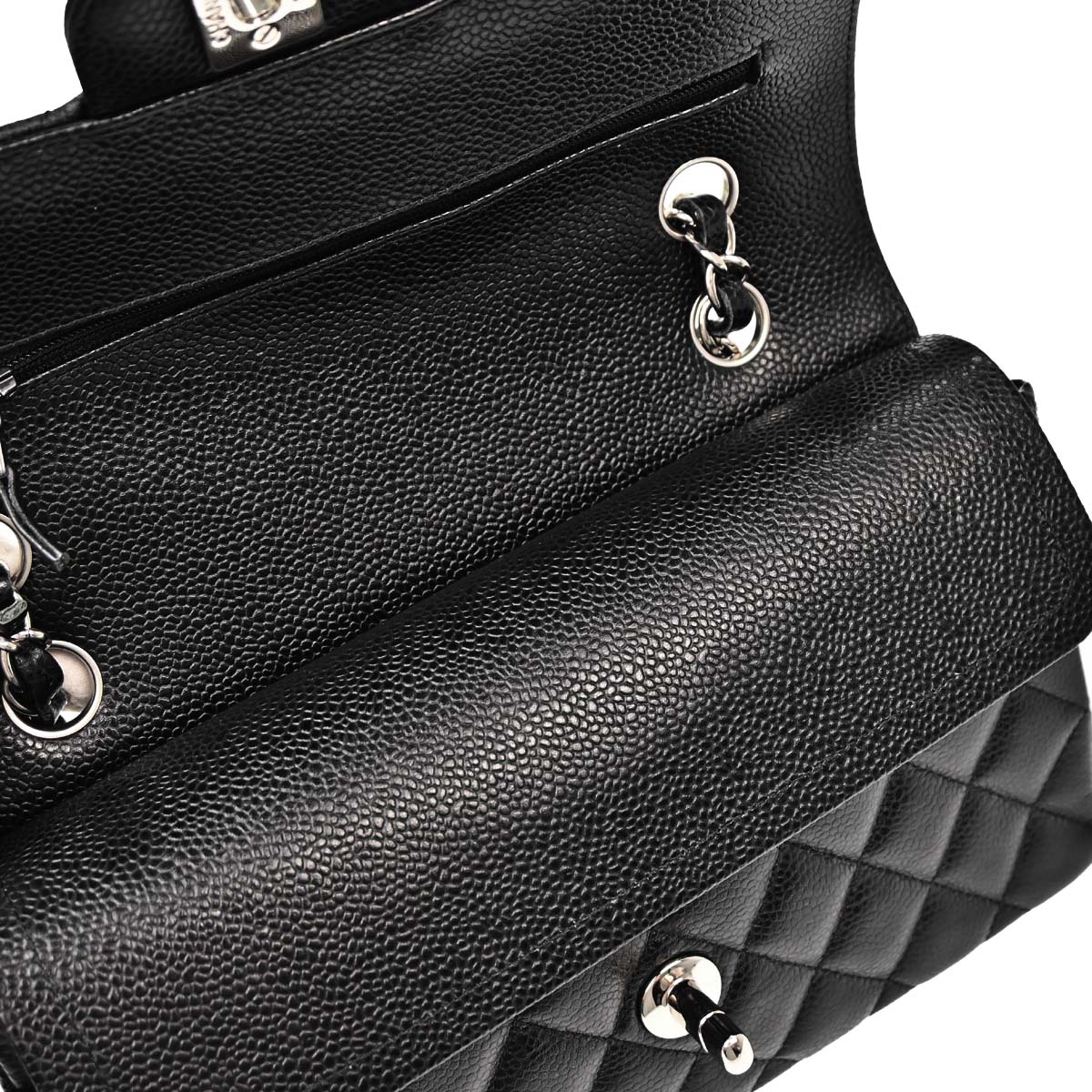 Chanel 2019 Black Caviar Small Classic Double Flap Shoulder Bag - Image 12