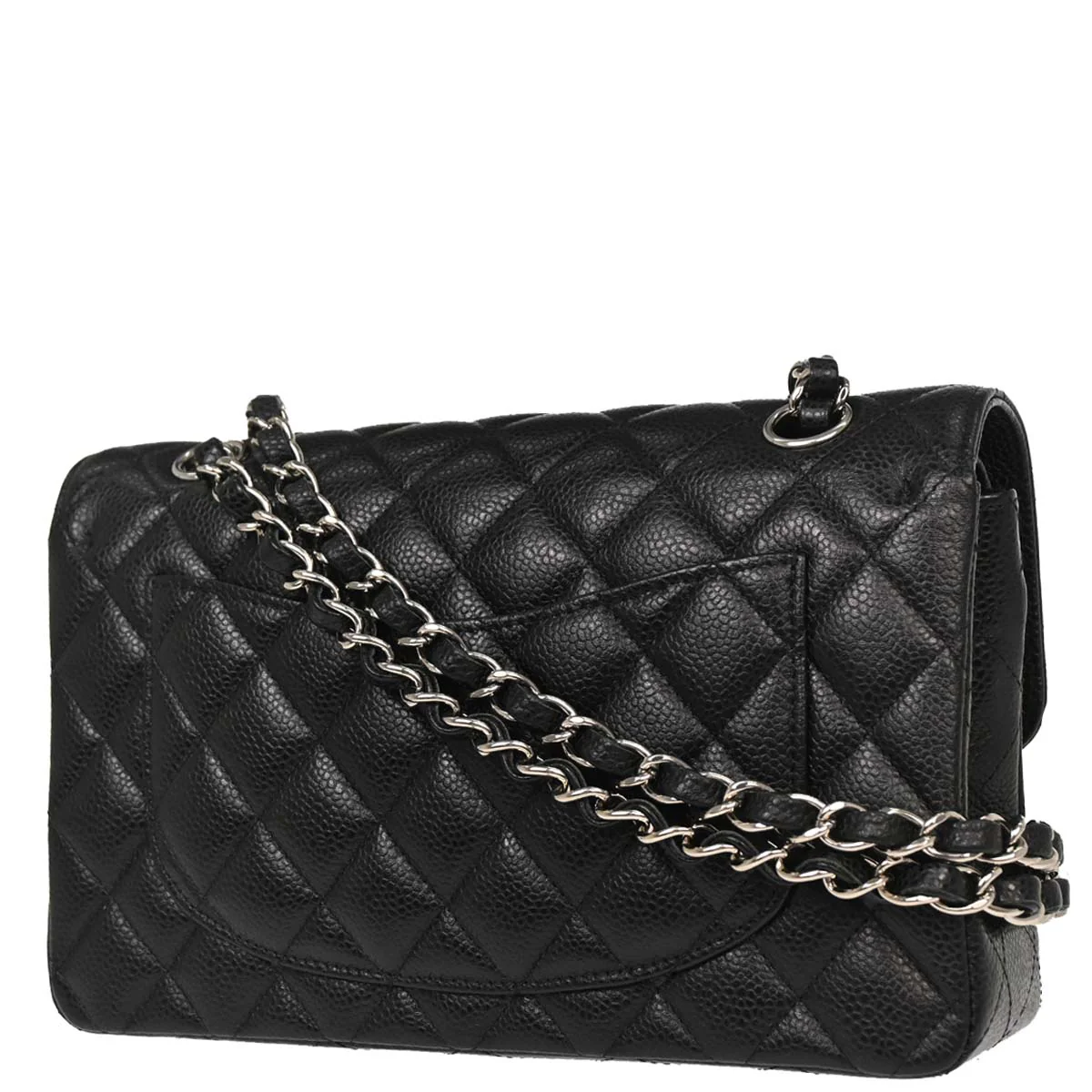 Chanel 2019 Black Caviar Small Classic Double Flap Shoulder Bag - Image 2