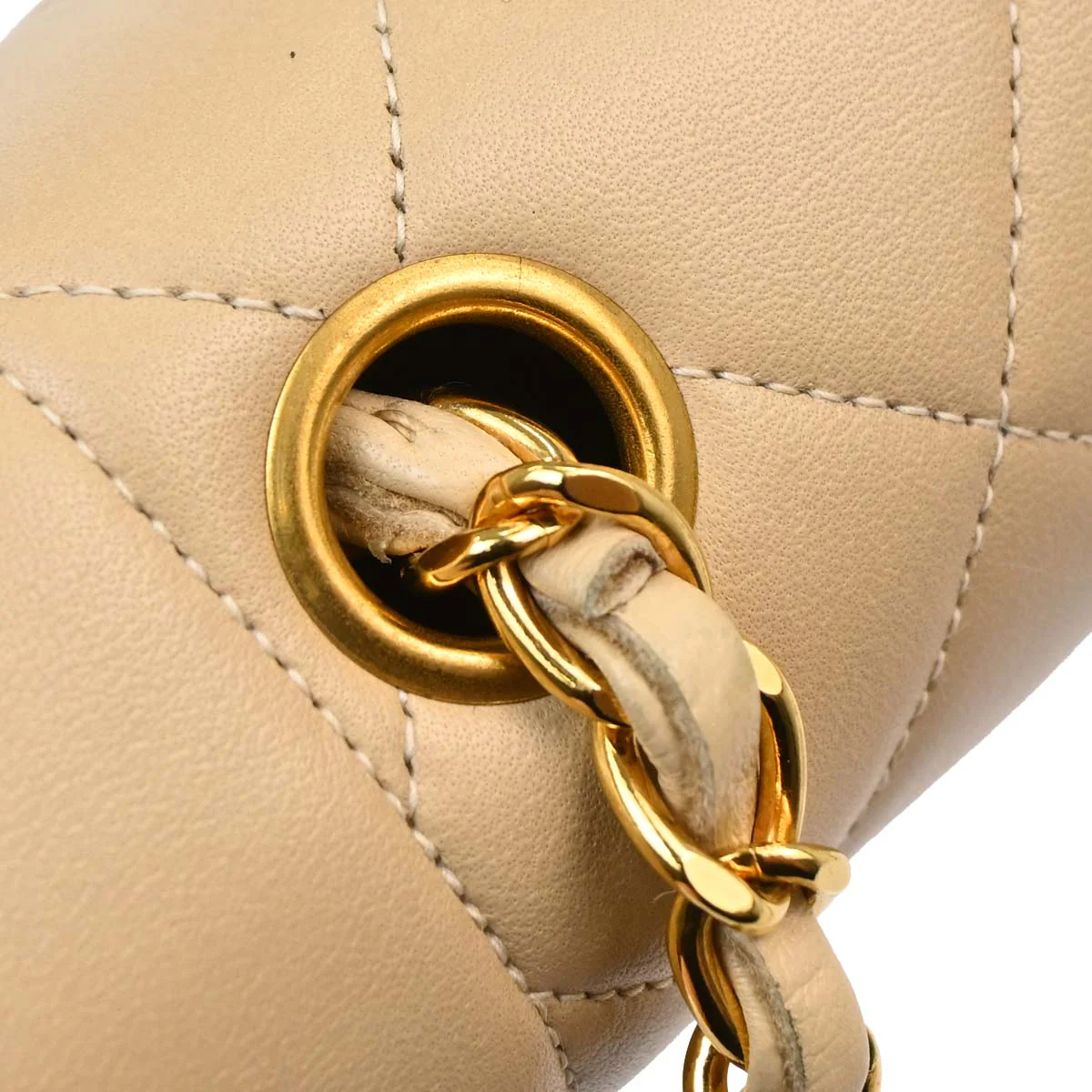 Chanel Beige Lambskin Medium Diana Shoulder Bag - Image 13