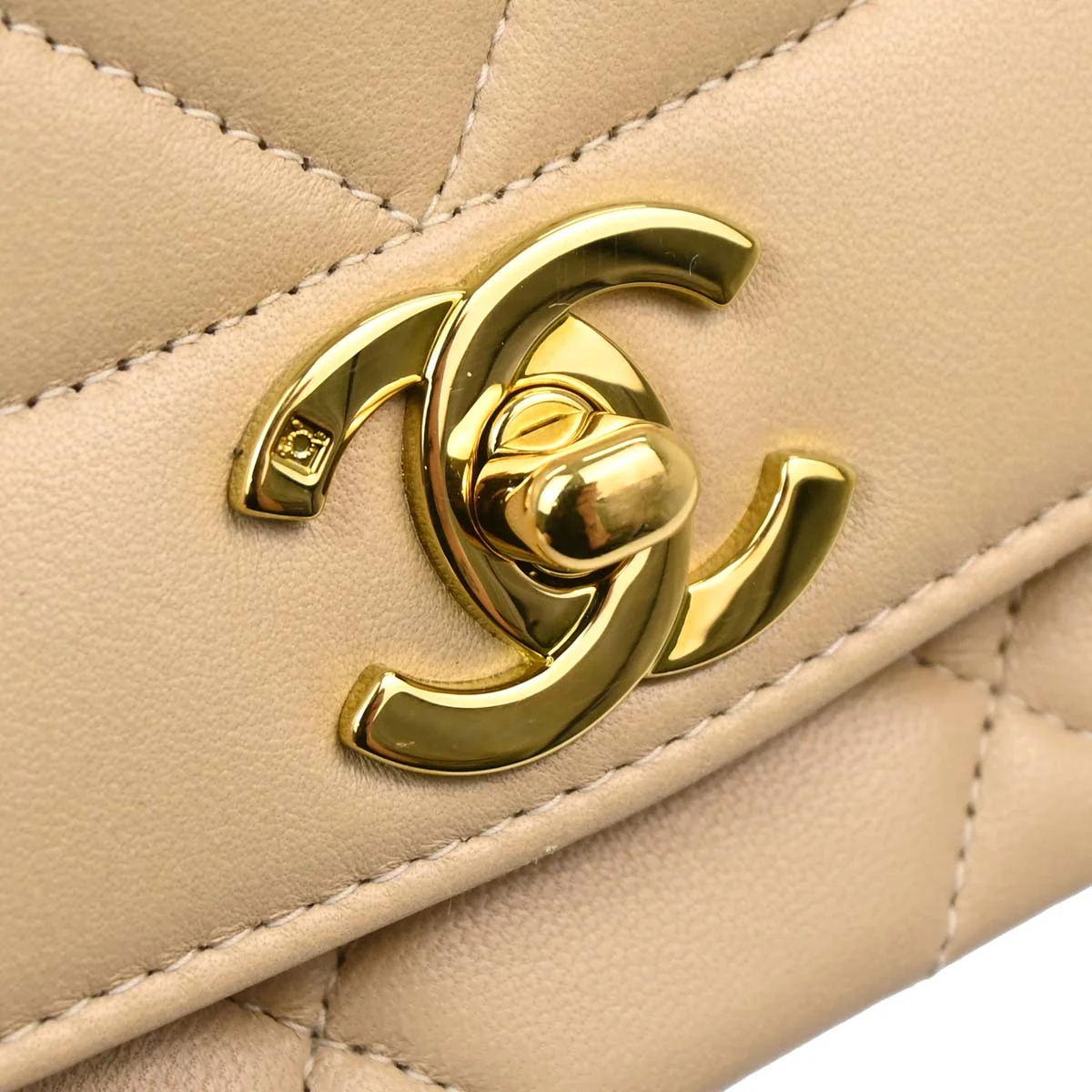 Chanel Beige Lambskin Medium Diana Shoulder Bag - Image 14