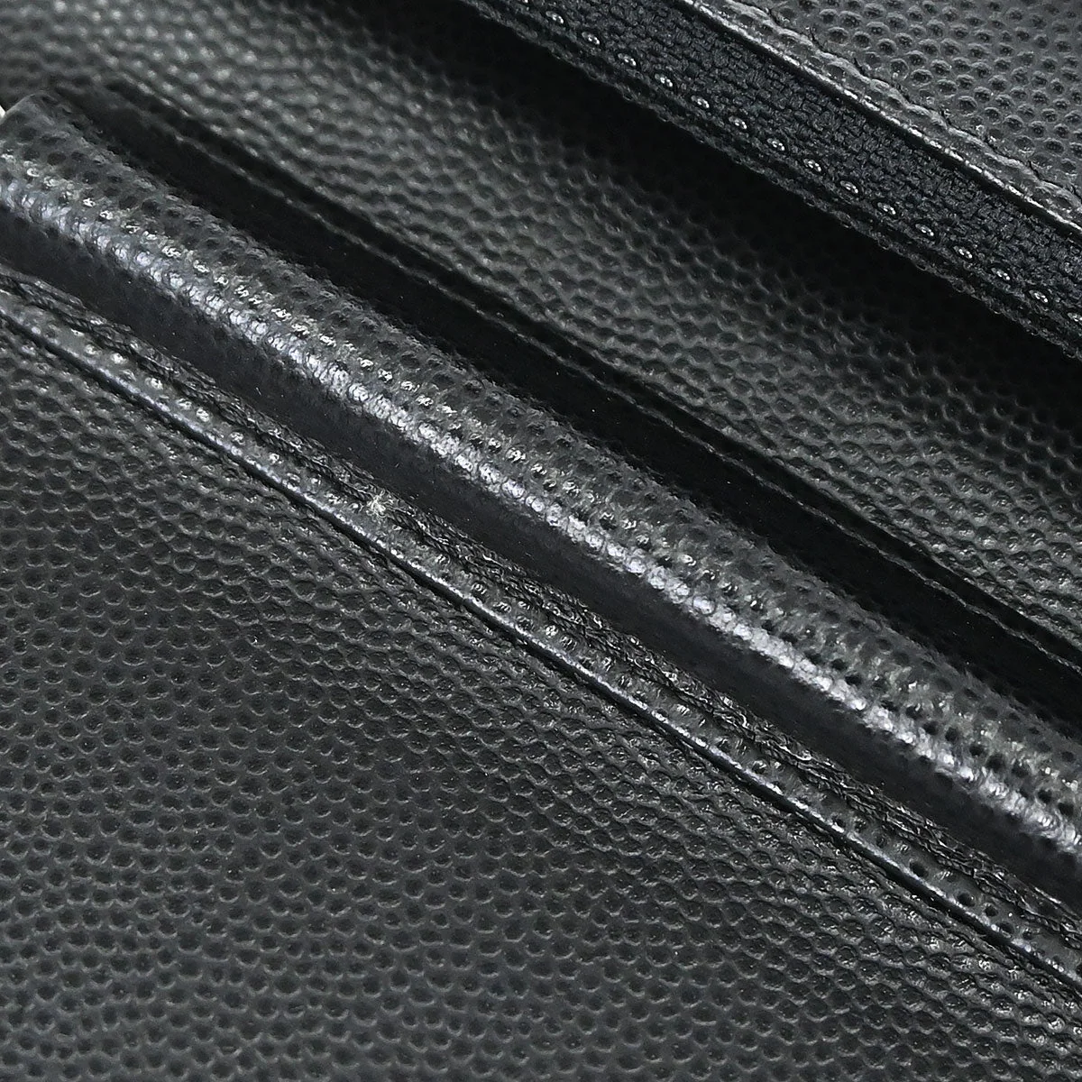 Chanel 2012 Black Caviar Skin Chevron WOC Wallet on Chain Bag - Image 15