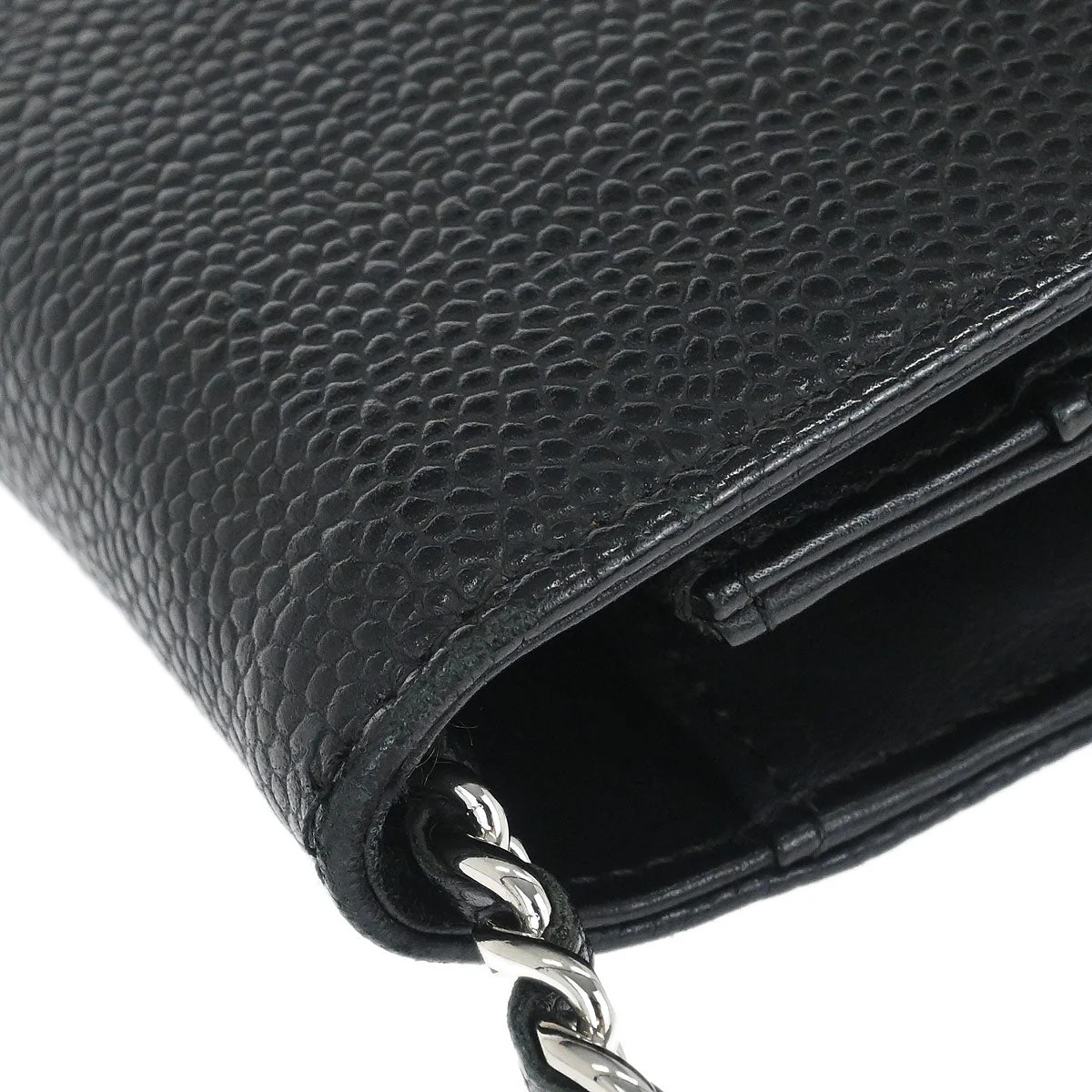 Chanel 2014 Black Caviar Timeless WOC Wallet on Chain Bag - Image 10