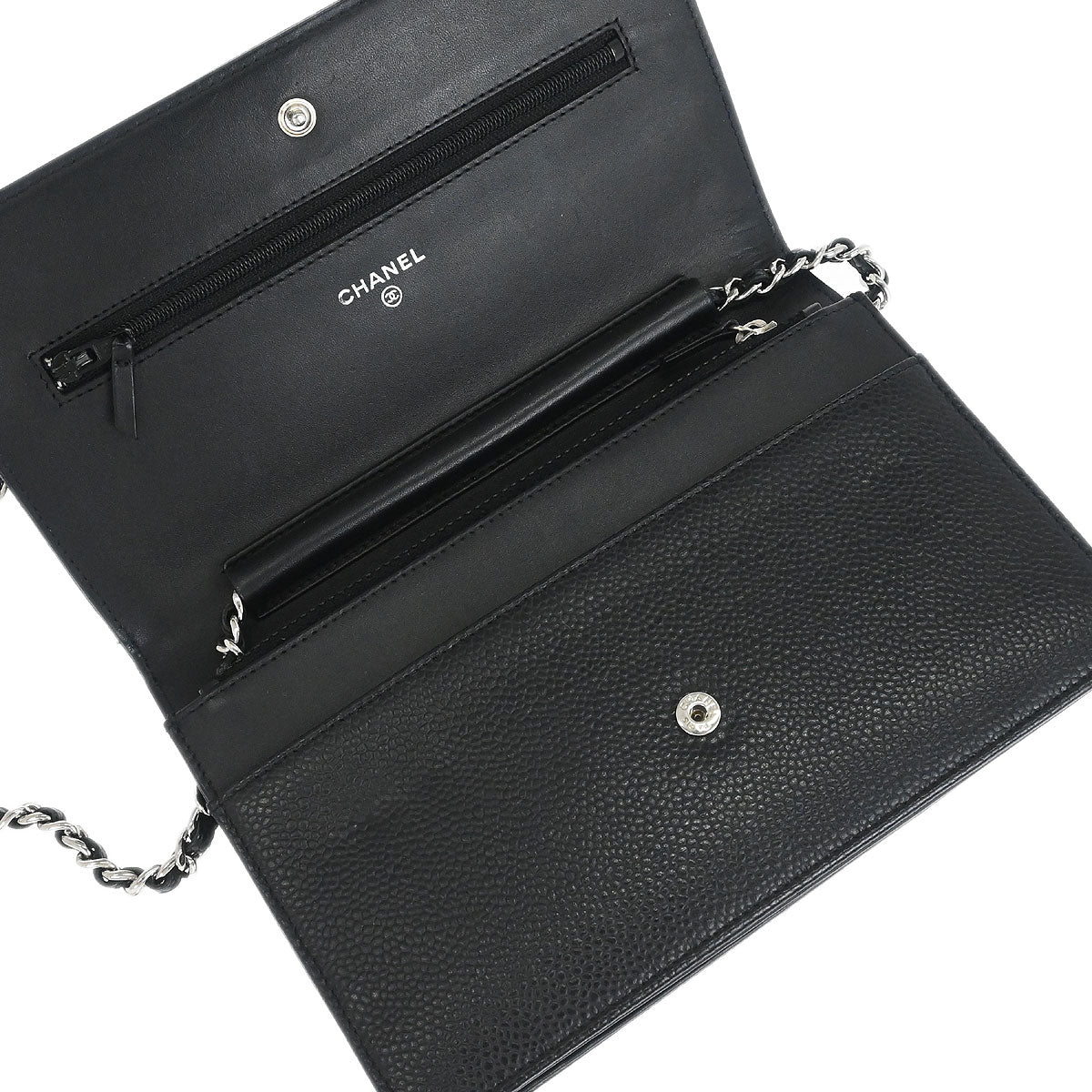 Chanel 2014 Black Caviar Timeless WOC Wallet on Chain Bag - Image 13