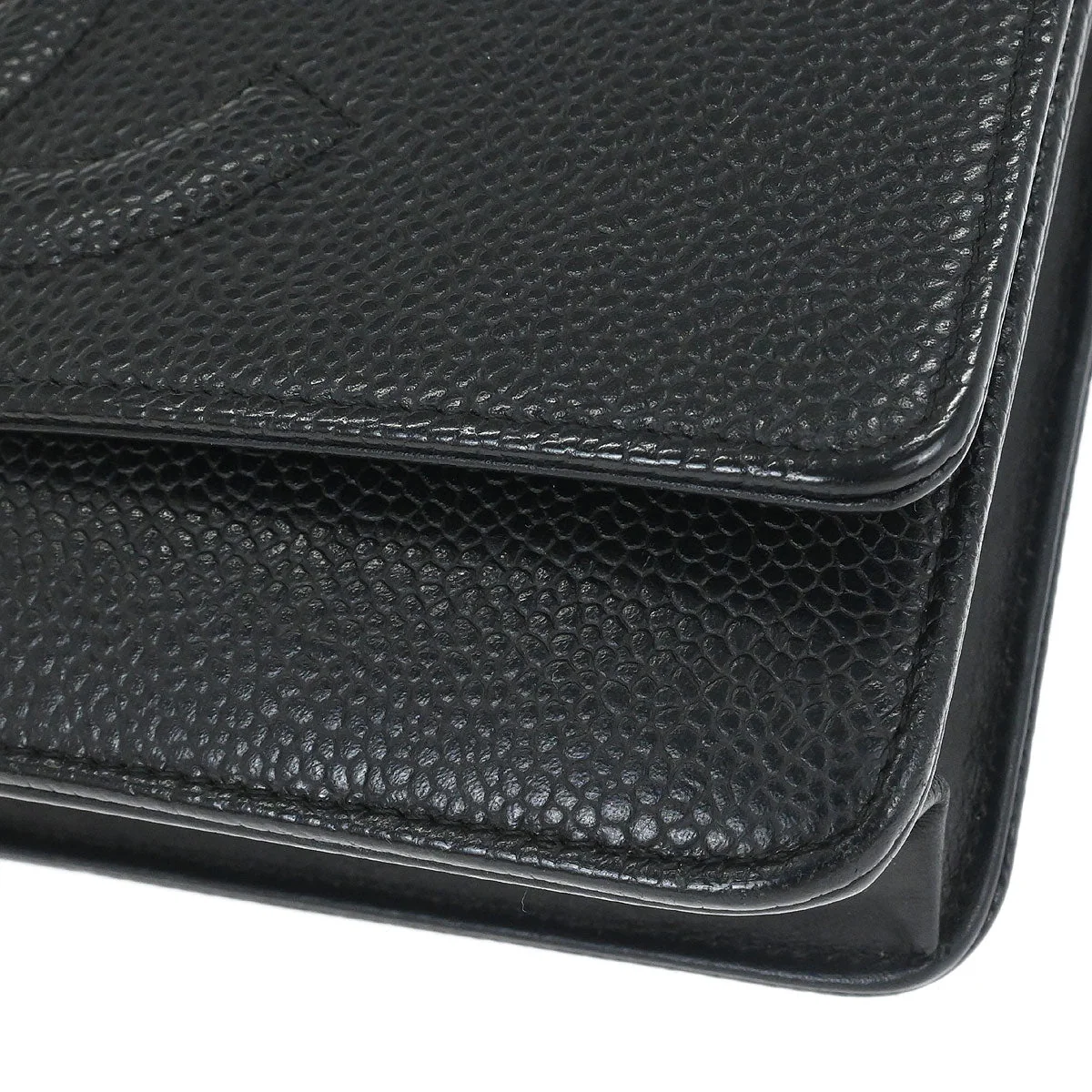 Chanel 2014 Black Caviar Timeless WOC Wallet on Chain Bag - Image 6