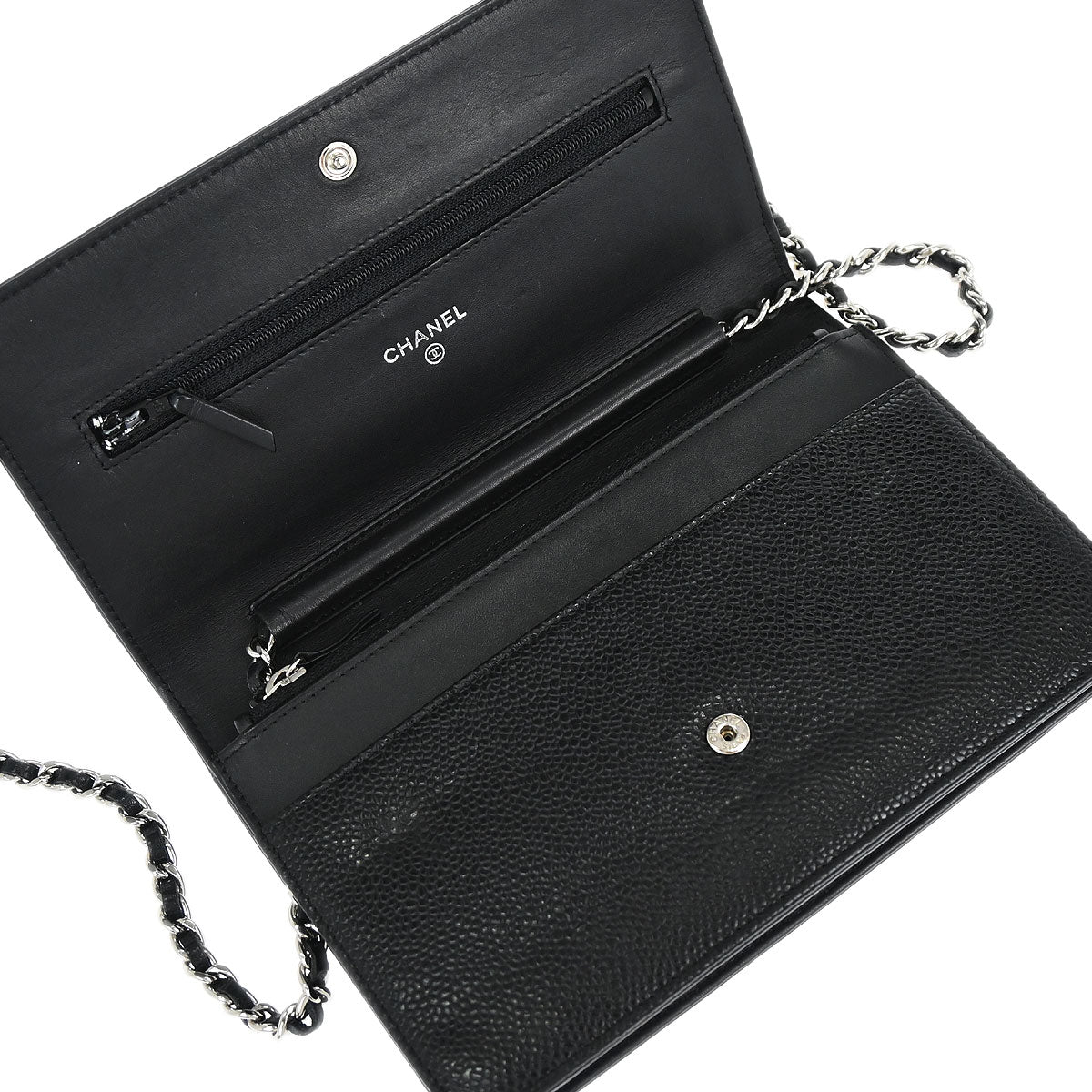 Chanel Black Caviar Skin Timeless WOC Wallet on Chain Bag - Image 12