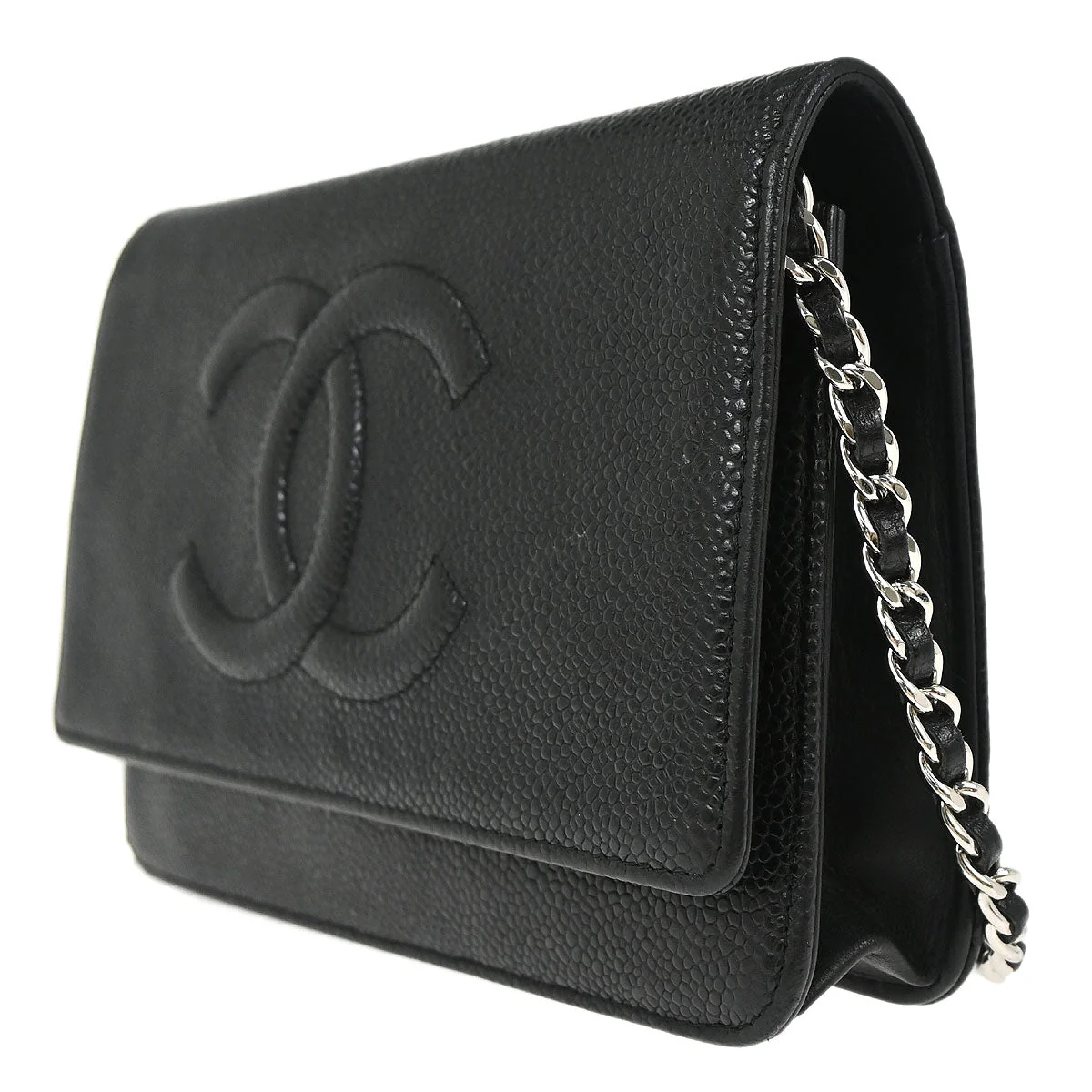 Chanel Black Caviar Skin Timeless WOC Wallet on Chain Bag - Image 3