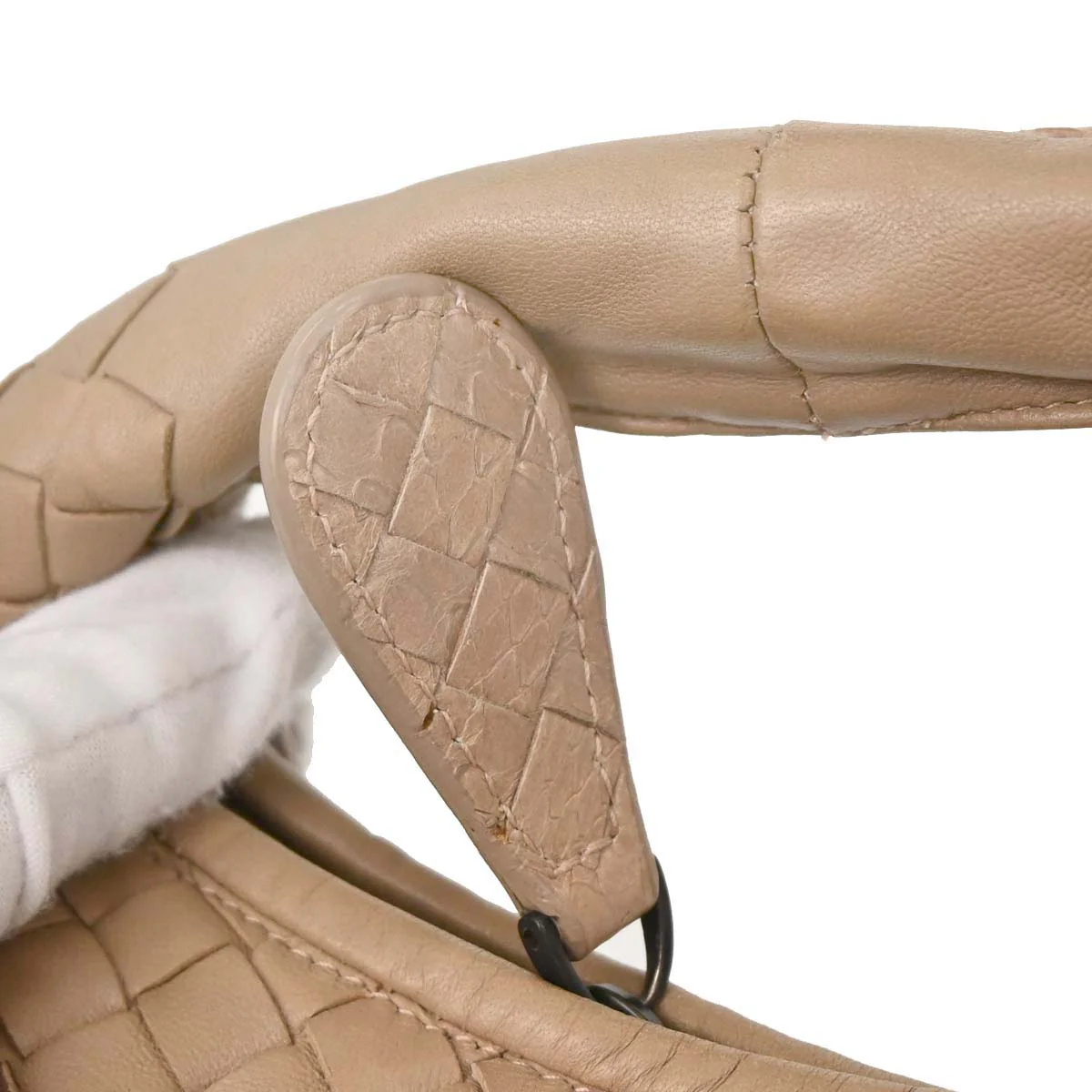 Bottega Veneta * Beige Lambskin Python Intrecciato Hobo Handbag - Image 13