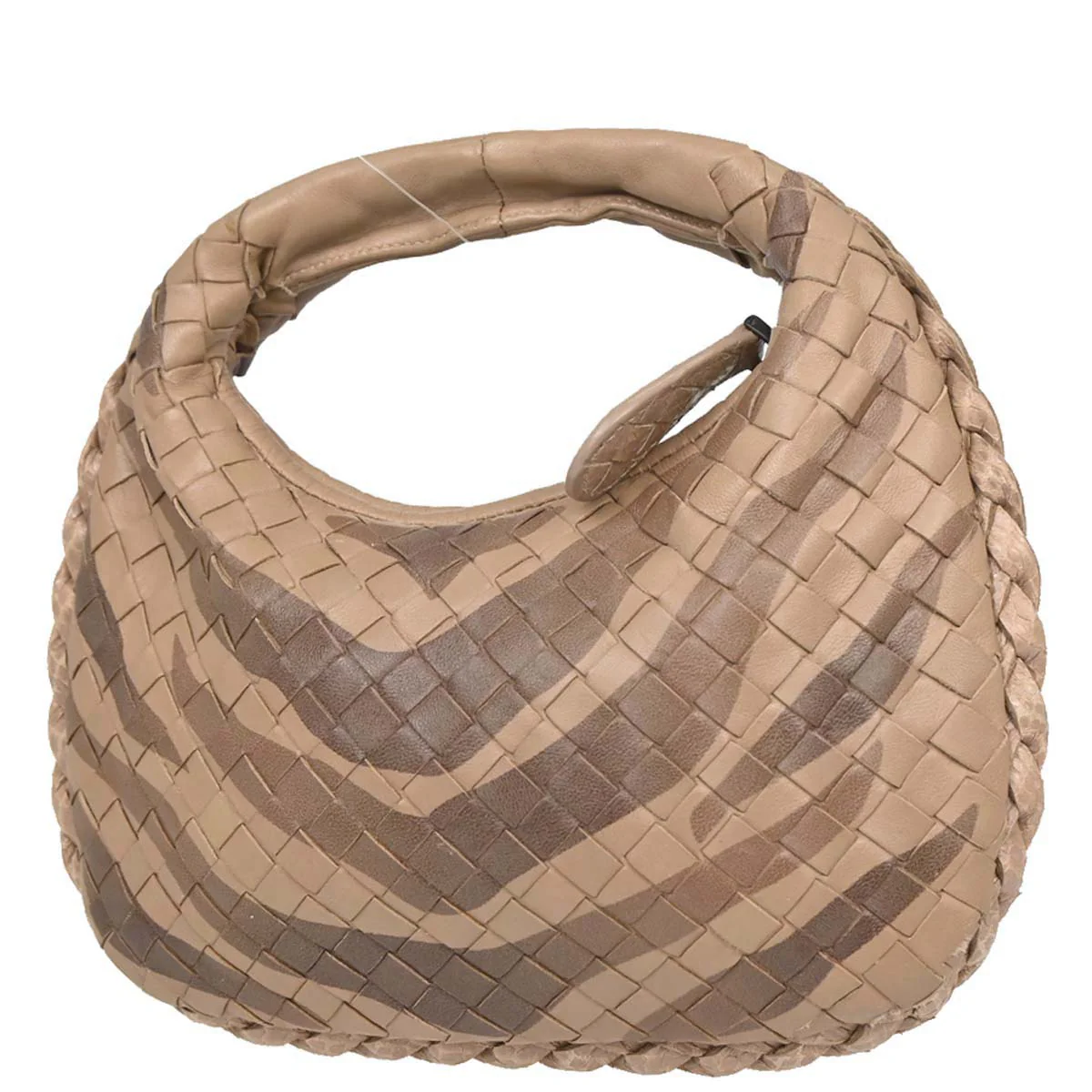Bottega Veneta * Beige Lambskin Python Intrecciato Hobo Handbag - Image 2