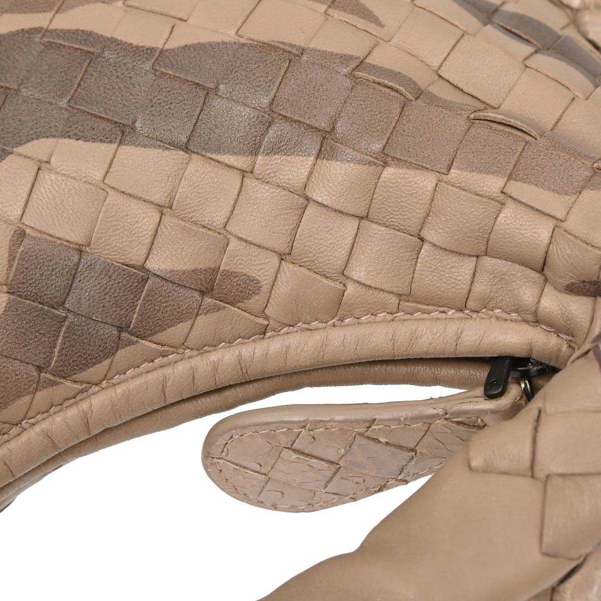 Bottega Veneta * Beige Lambskin Python Intrecciato Hobo Handbag - Image 5
