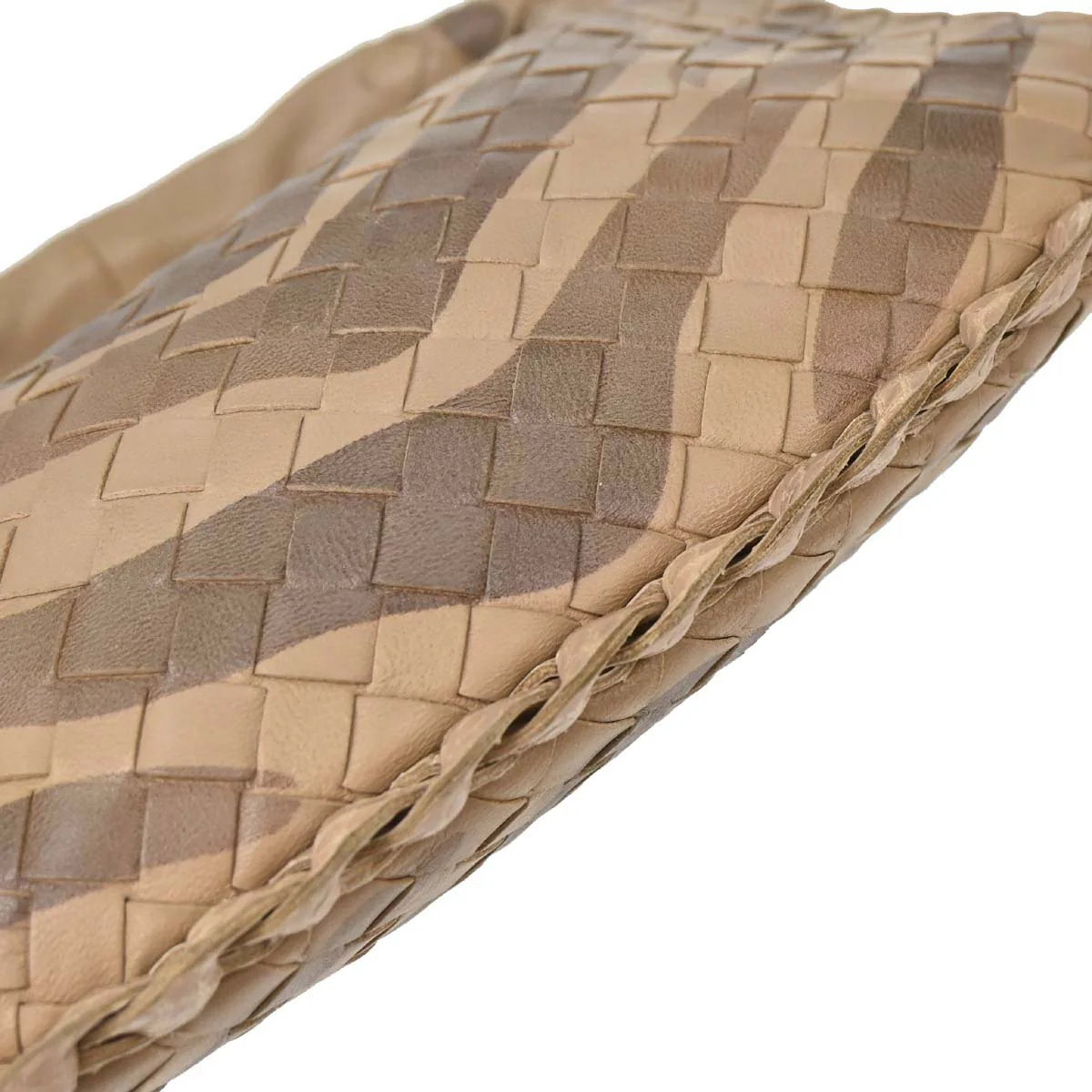 Bottega Veneta * Beige Lambskin Python Intrecciato Hobo Handbag - Image 8