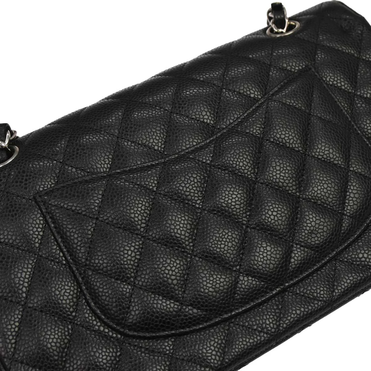 Chanel 2019 Black Caviar Medium Classic Double Flap Shoulder Bag - Image 7