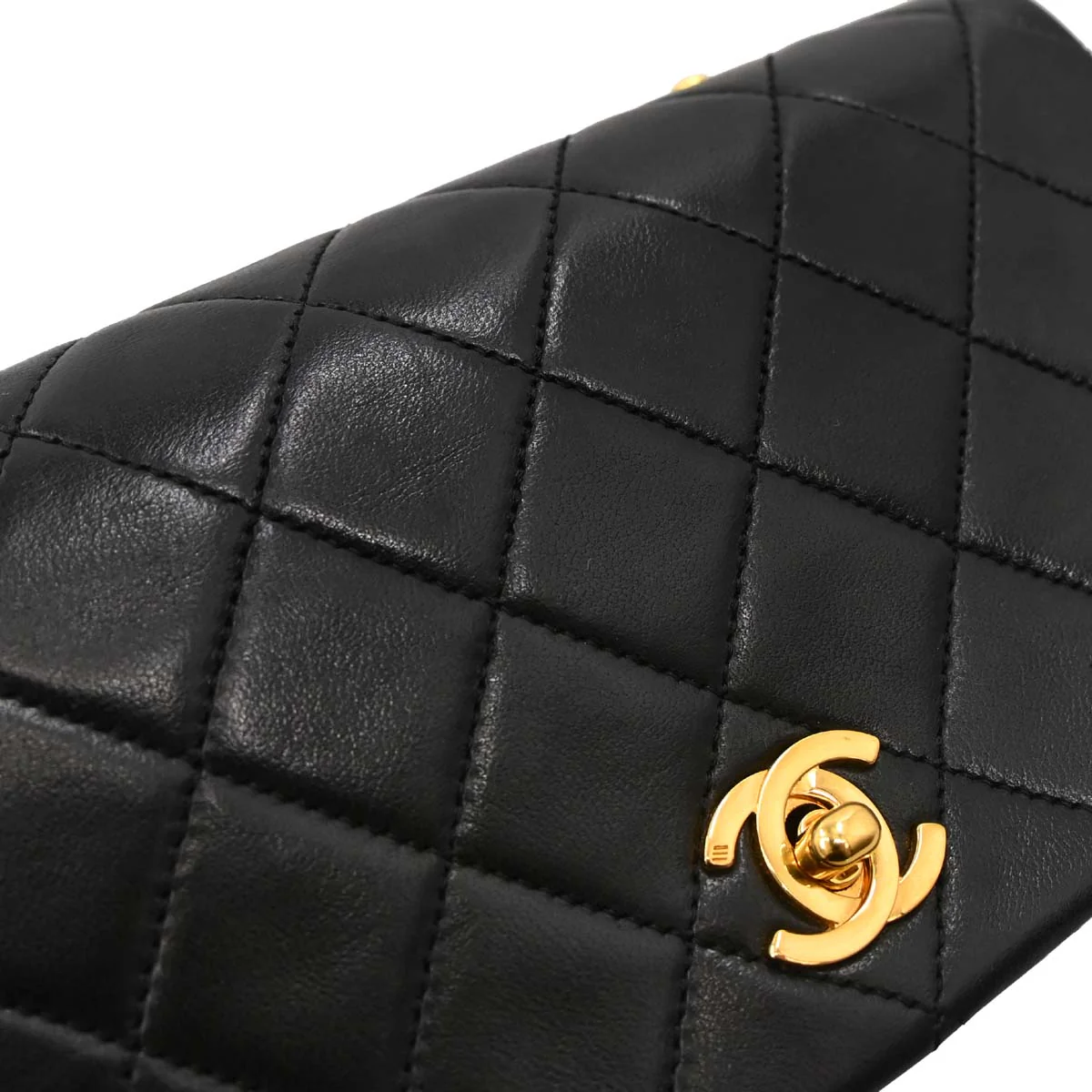 Chanel Black Lambskin Turnlock Mini Full Flap Shoulder Bag - Image 11