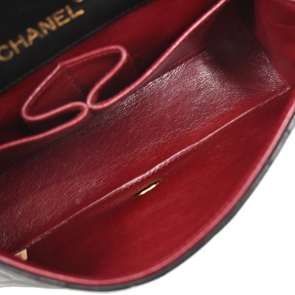 Chanel Black Lambskin Turnlock Mini Full Flap Shoulder Bag - Image 17