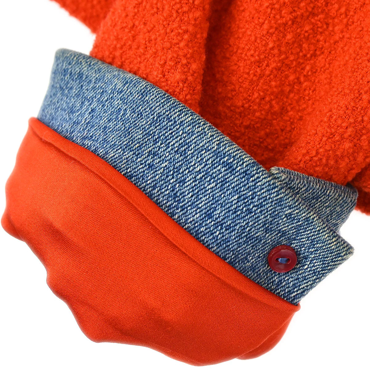 Chanel 1991 Setup Suit Jacket Skirt Red Blue #40 - Image 8