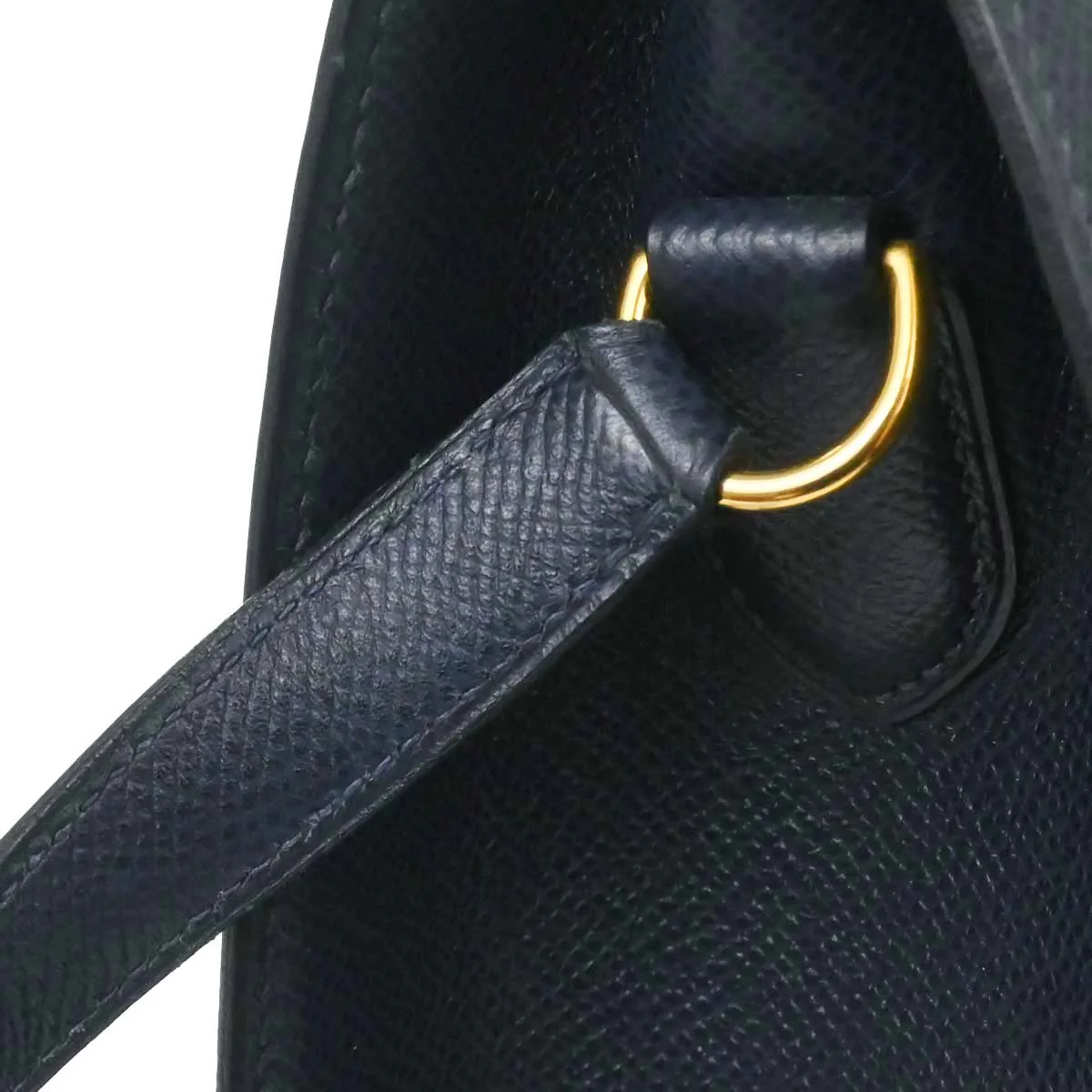 Hermes Jaune Navy Courchevel Kelly Sport MM Shoulder Bag - Image 11