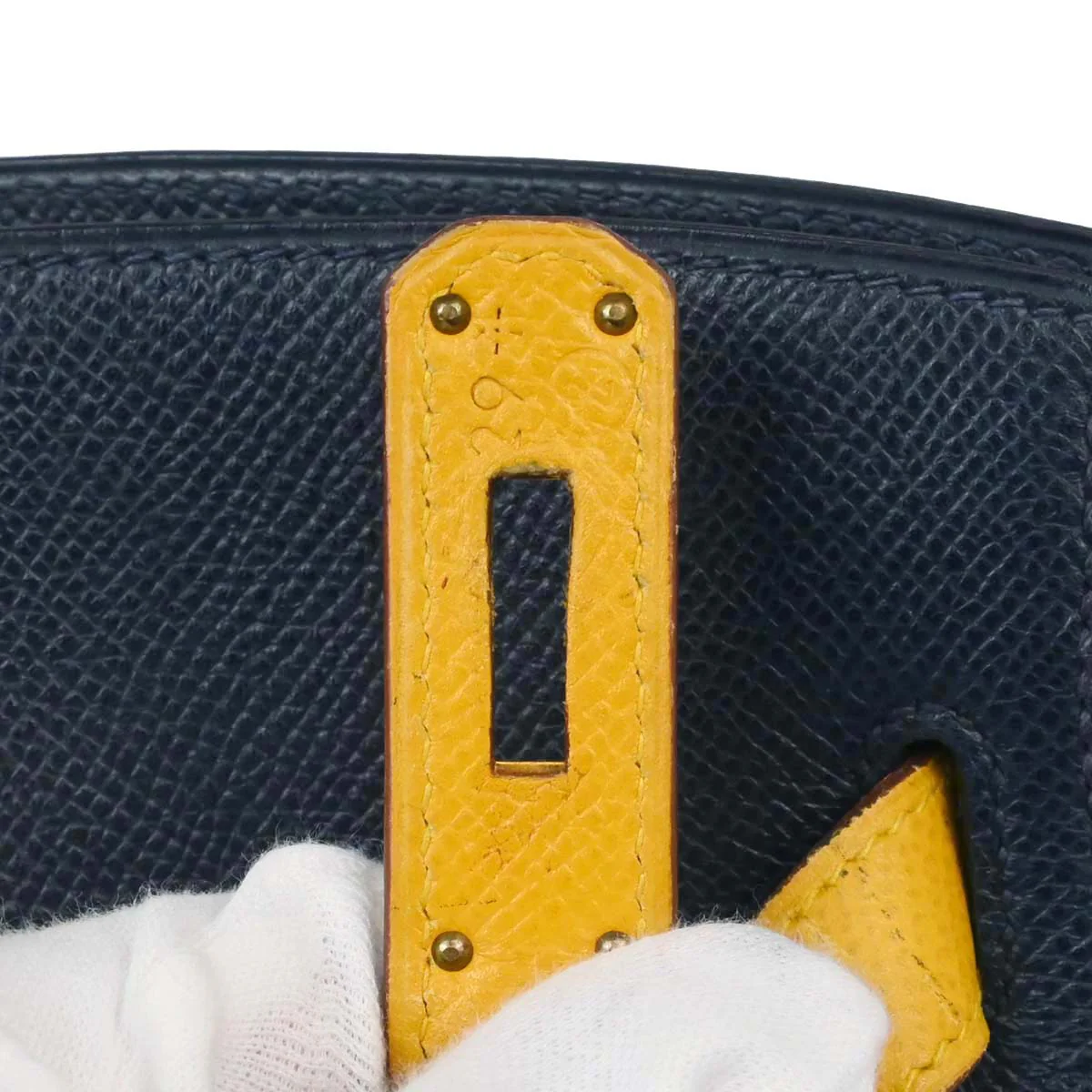 Hermes Jaune Navy Courchevel Kelly Sport MM Shoulder Bag - Image 20