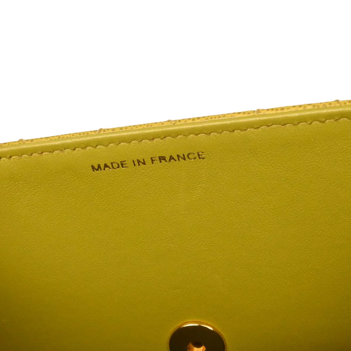 Chanel Yellow Green Caviar Skin Handbag - Image 19
