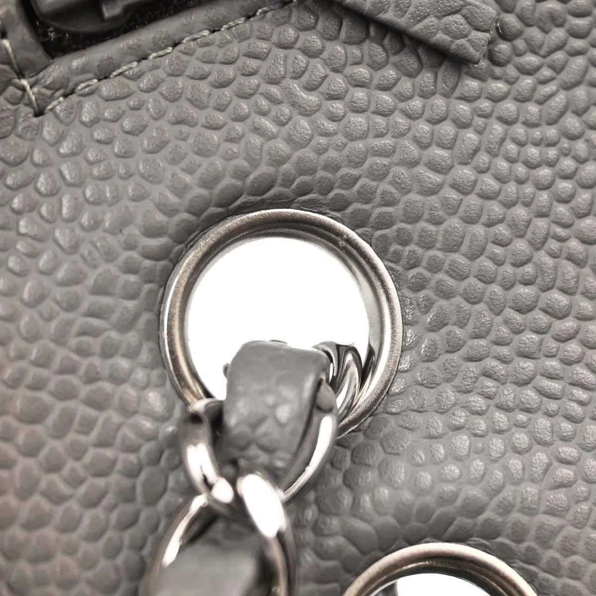 Chanel Gray Caviar Skin Medium Classic Double Flap Shoulder Bag - Image 15