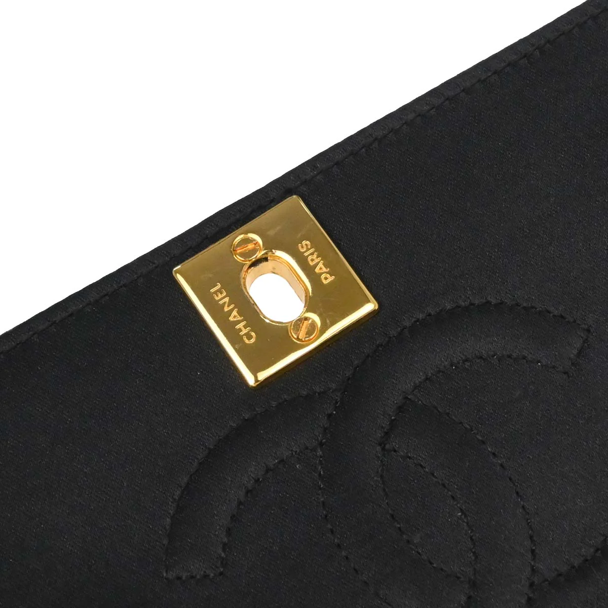 Chanel Black Satin Straight Flap Shoulder Bag - Image 12