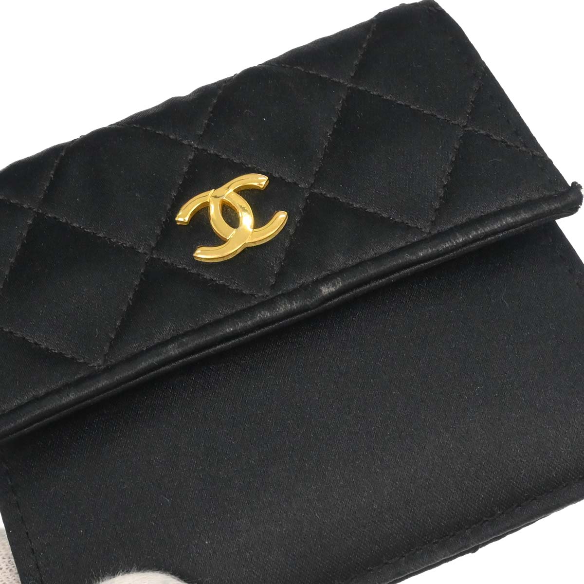 Chanel Black Satin Straight Flap Shoulder Bag - Image 17