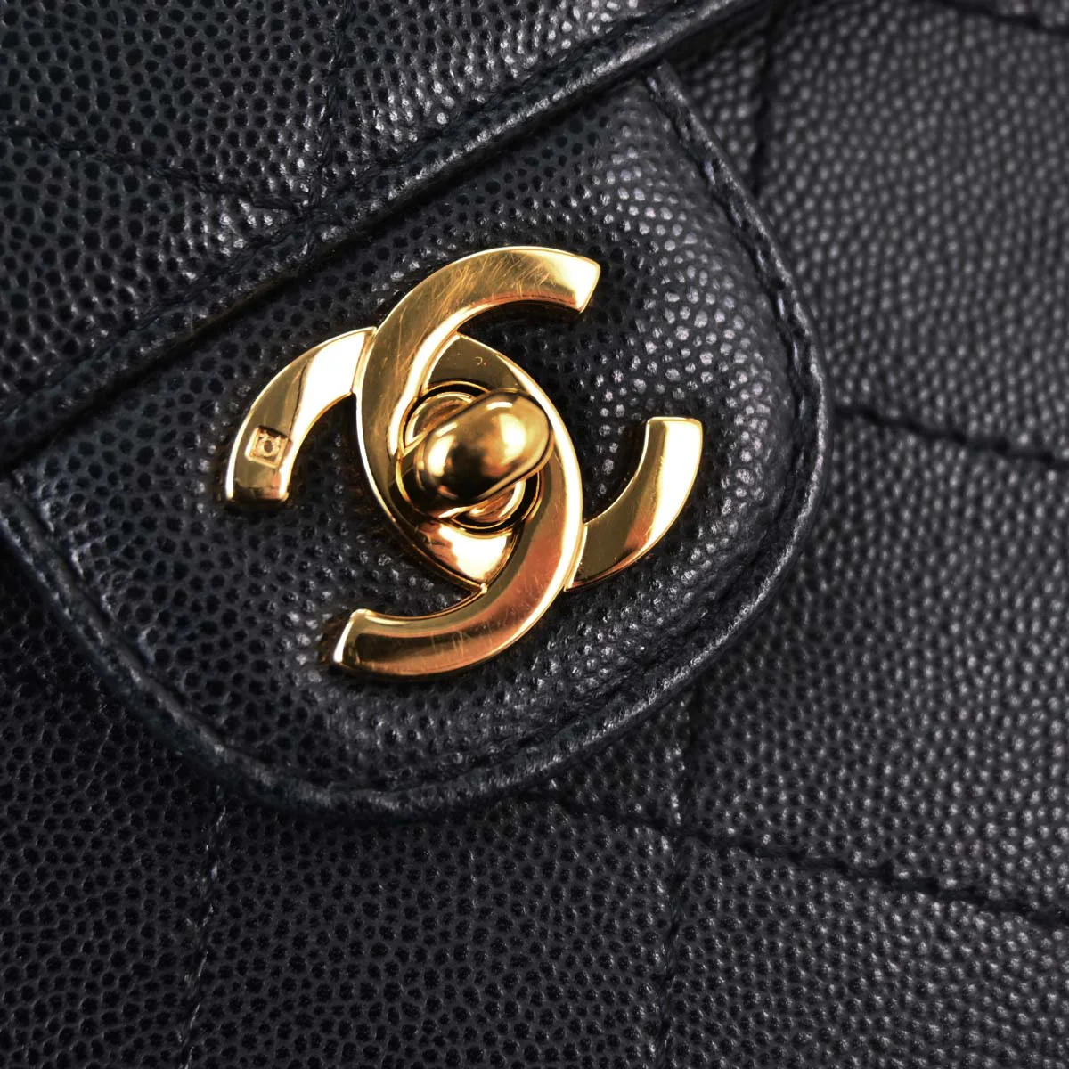 Chanel Black Caviar Skin Handbag - Image 11