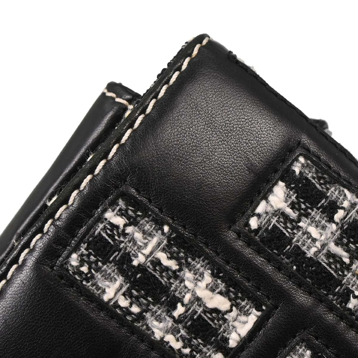 Chanel Black Tweed Lambskin Mademoiselle Lock Handbag - Image 11