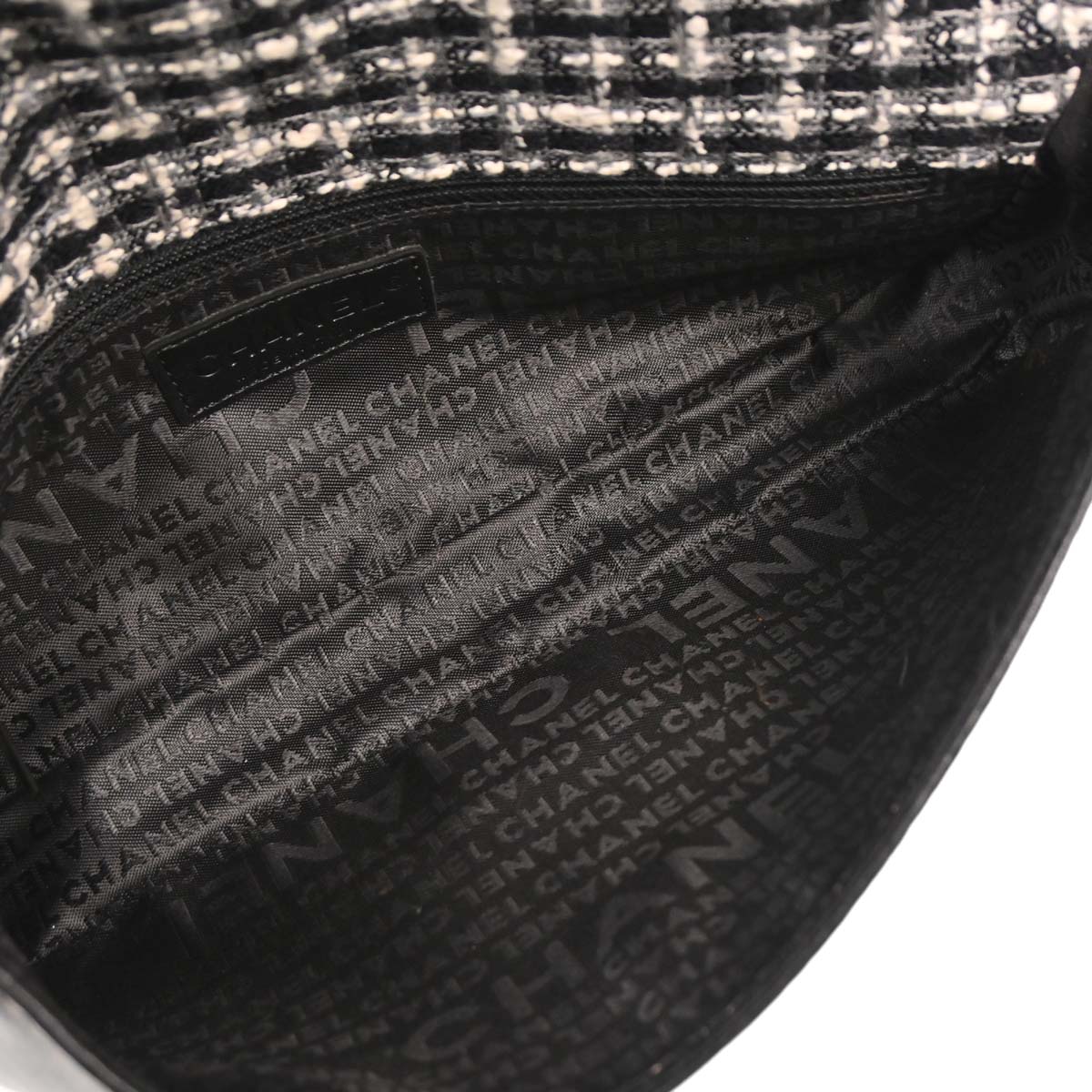 Chanel Black Tweed Lambskin Mademoiselle Lock Handbag - Image 19