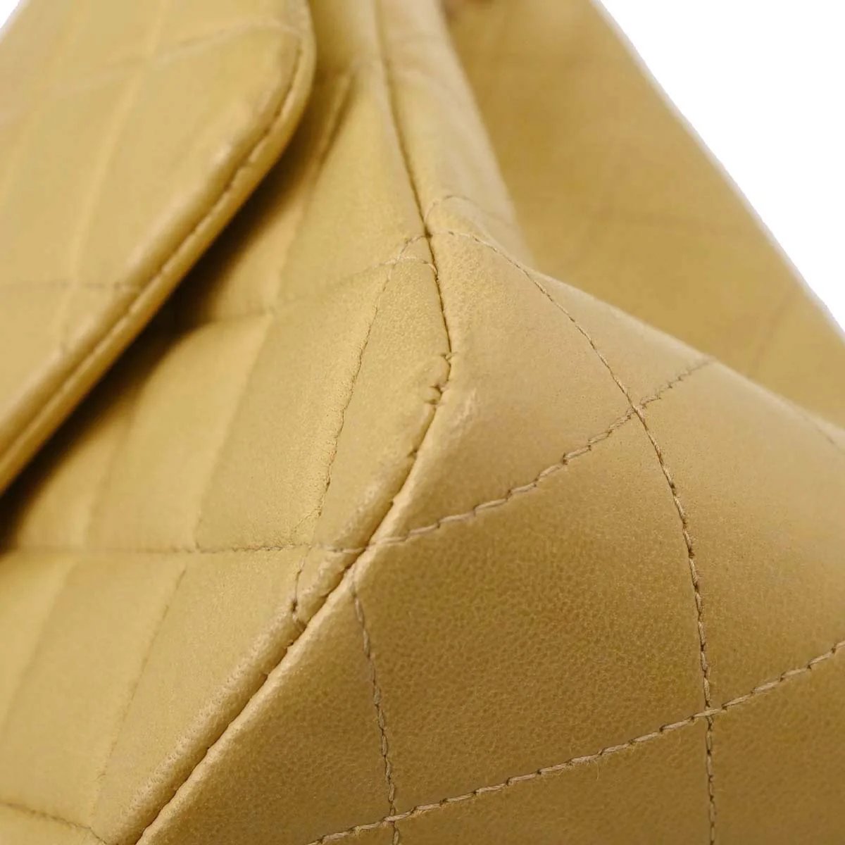 Chanel Beige Lambskin Medium Classic Double Flap Bag - Image 12