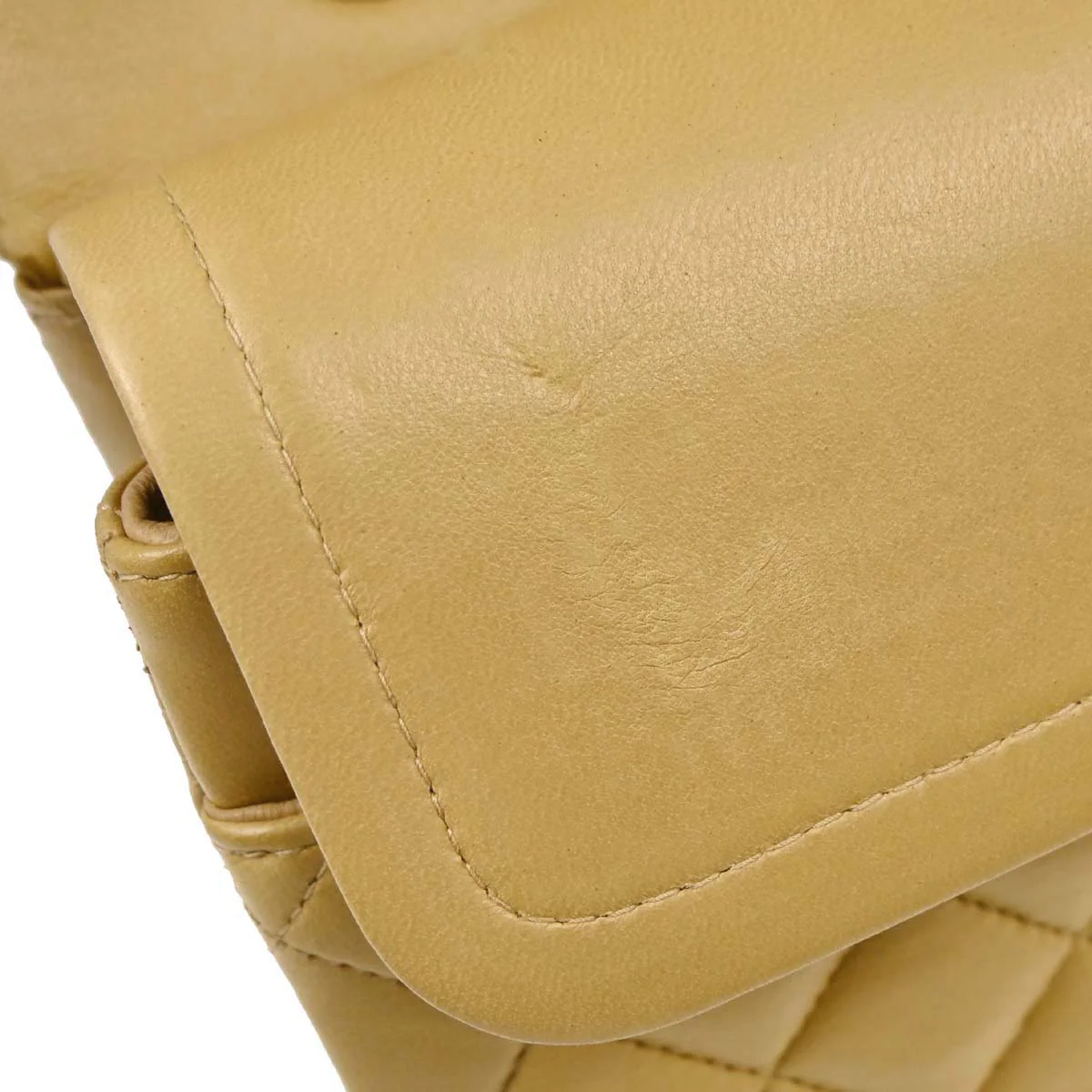 Chanel Beige Lambskin Medium Classic Double Flap Bag - Image 15